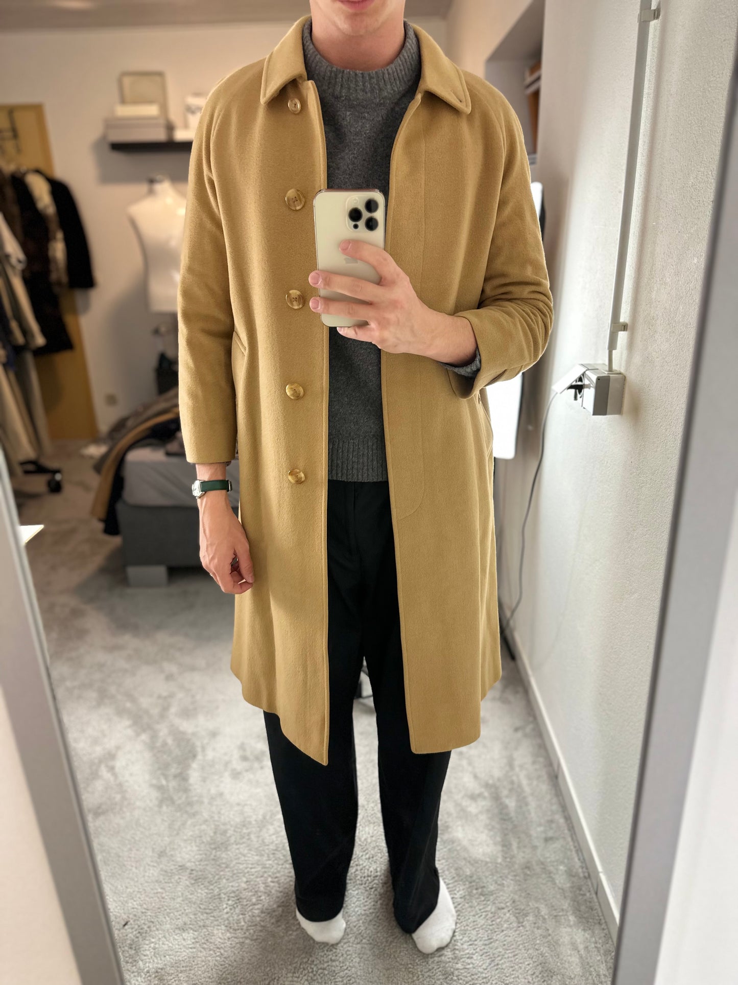 Vintage Burberry Wool Coat Size 10 S