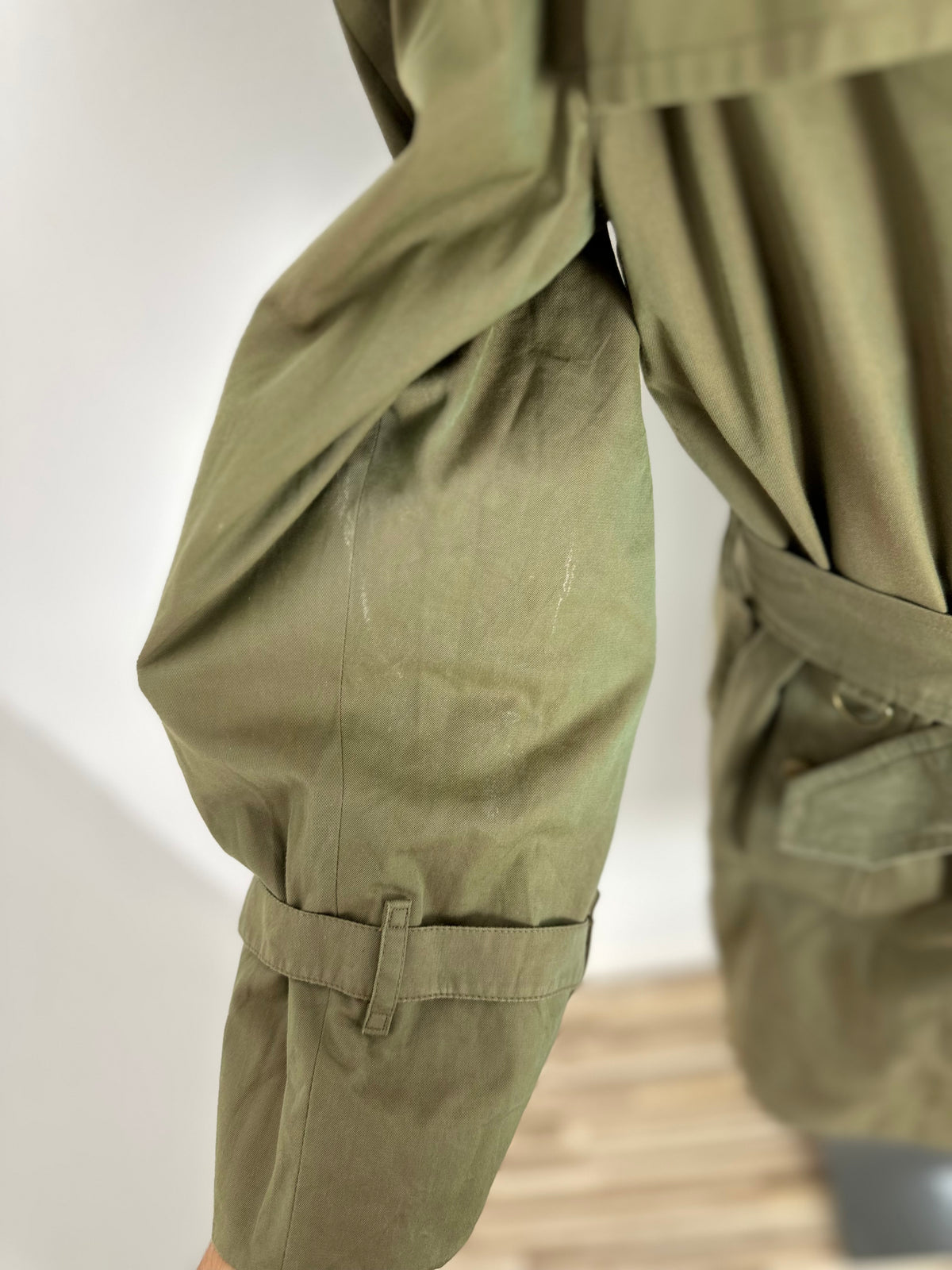 Vintage Burberry Trench Coat Khaki Size 46 S With Lining