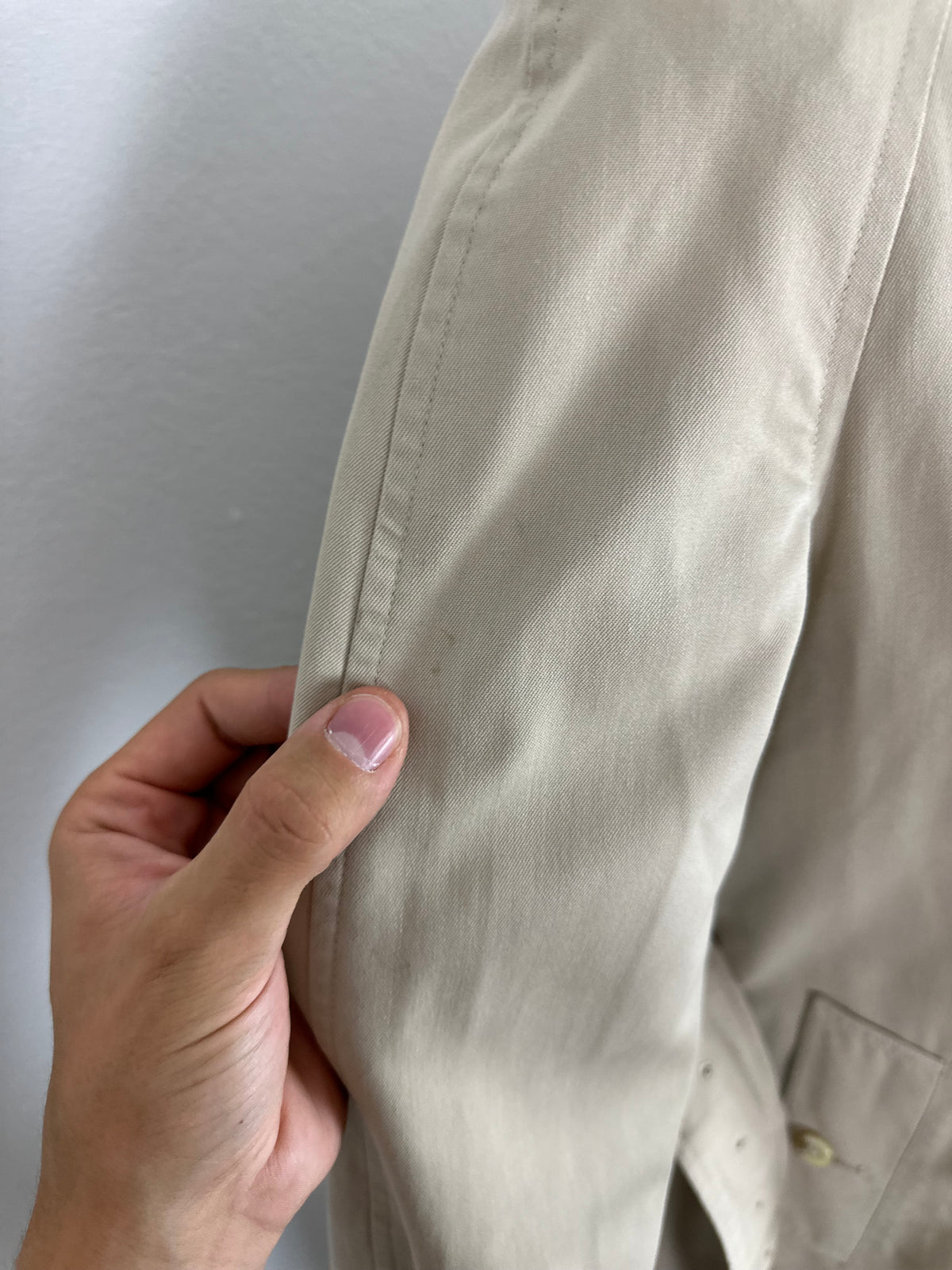 Vintage Burberry Trench Coat Creme Size 8 XS