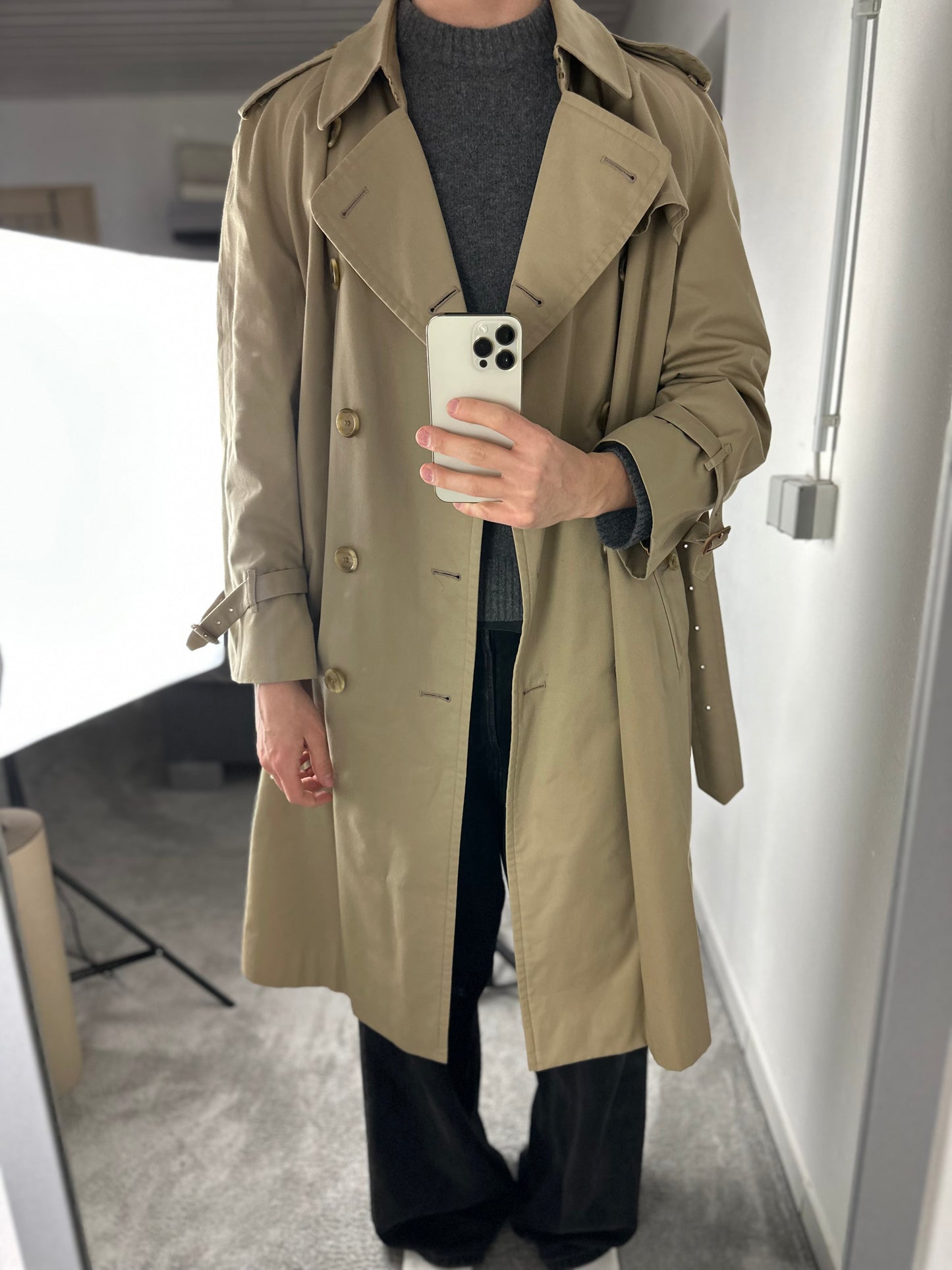 Vintage Burberry Trench Coat Beige Size 54 XL