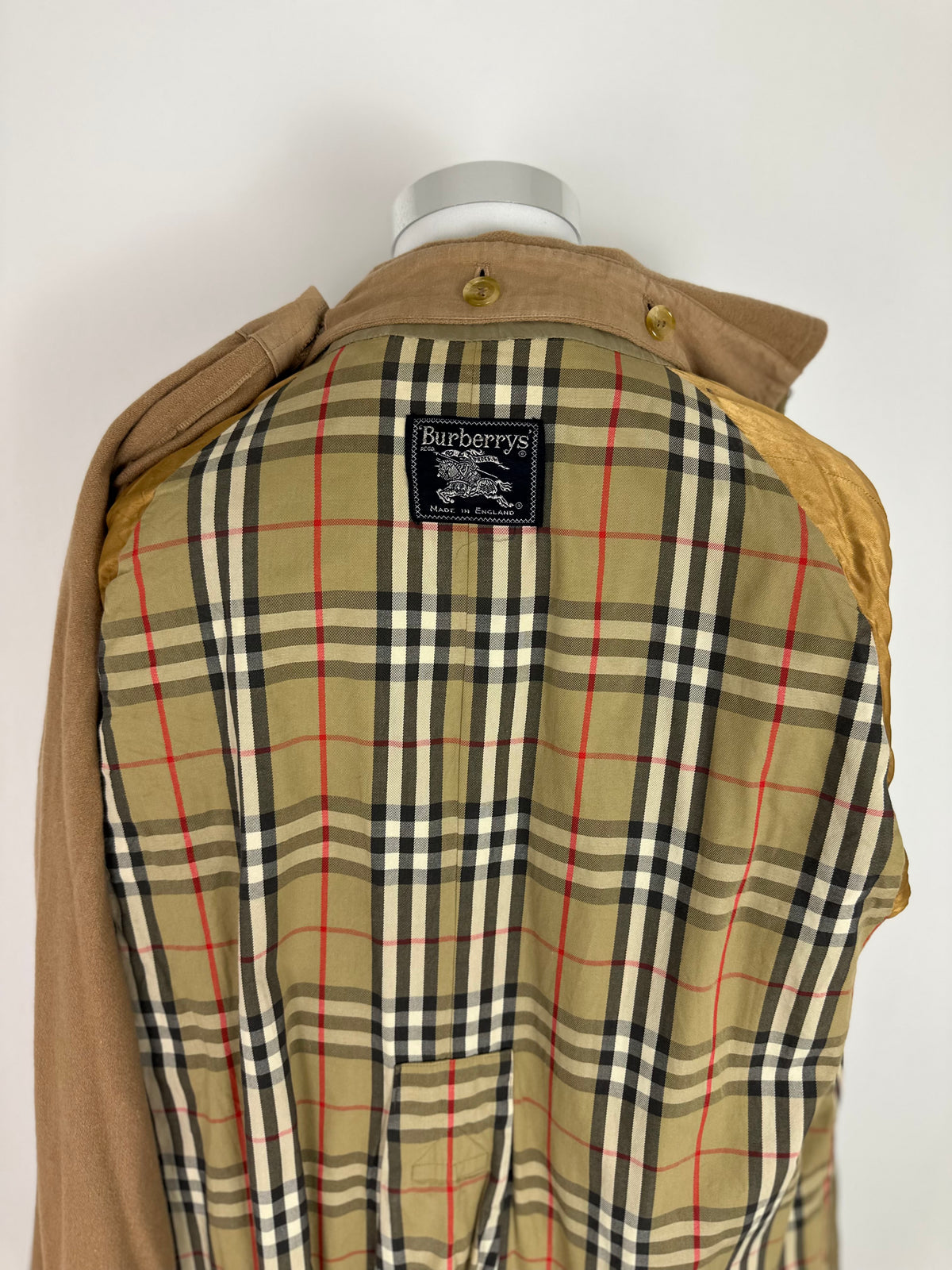 Vintage Burberry Trench Coat Oliv Size 52 L With Lining