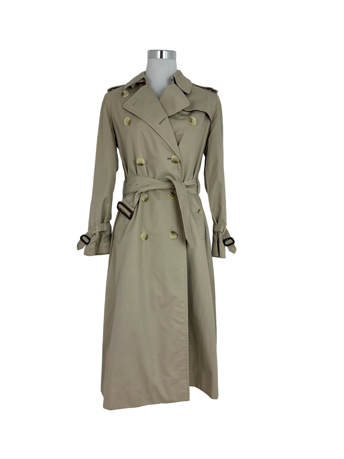 Vintage Burberry Trench Coat Creme Size 8 XS