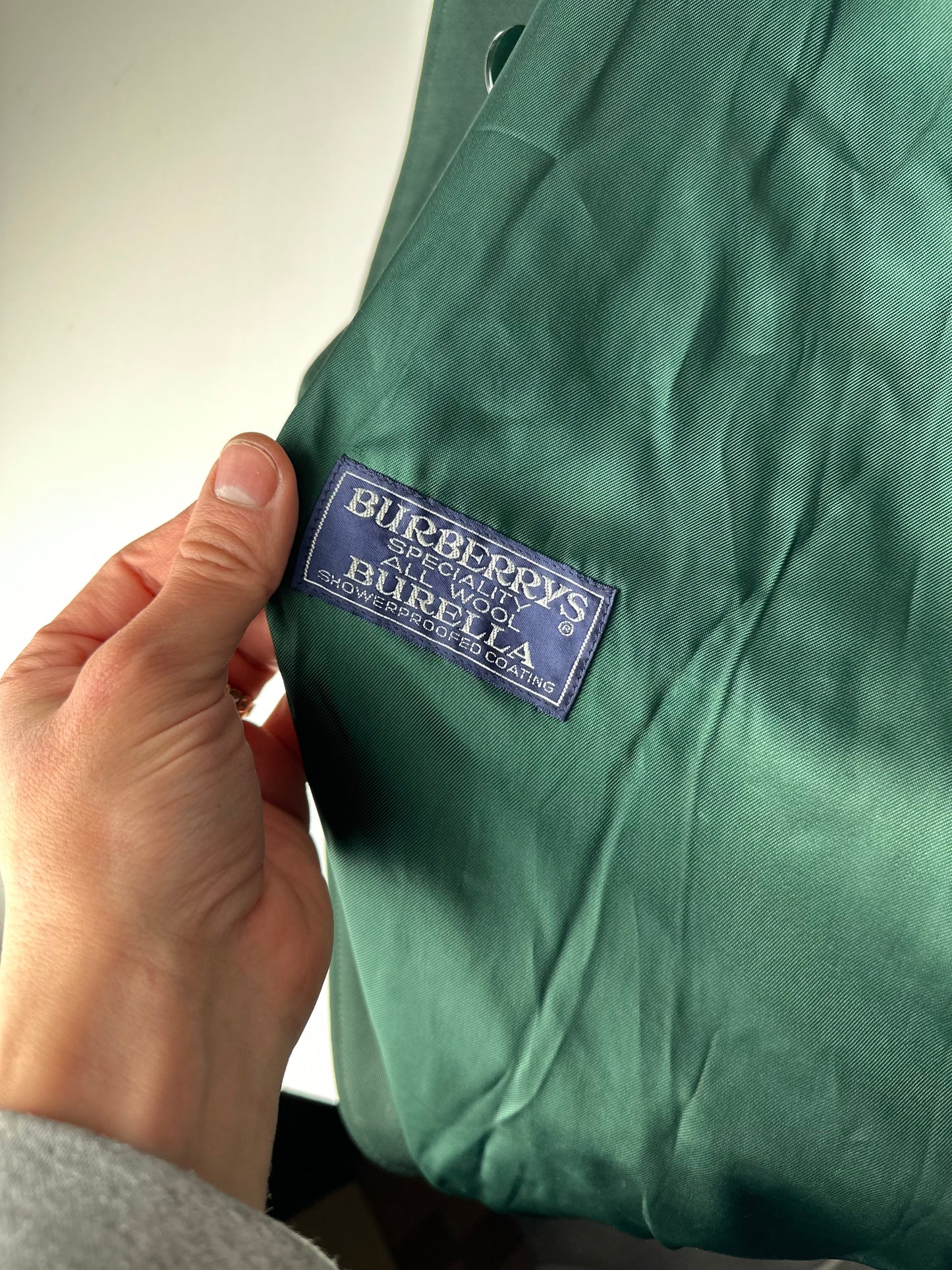 Vintage Burberry Trench Coat Green Size 10 S