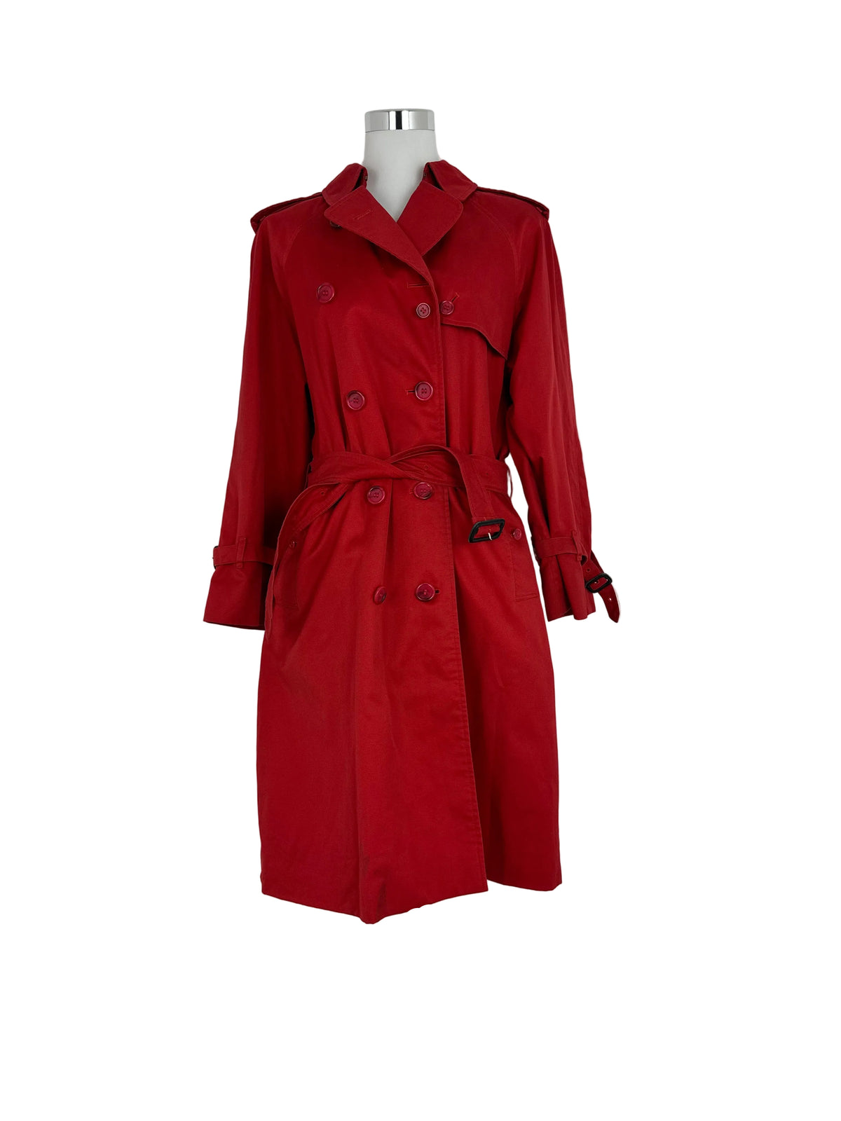 Vintage Burberry Trench Coat Red Size 12 M