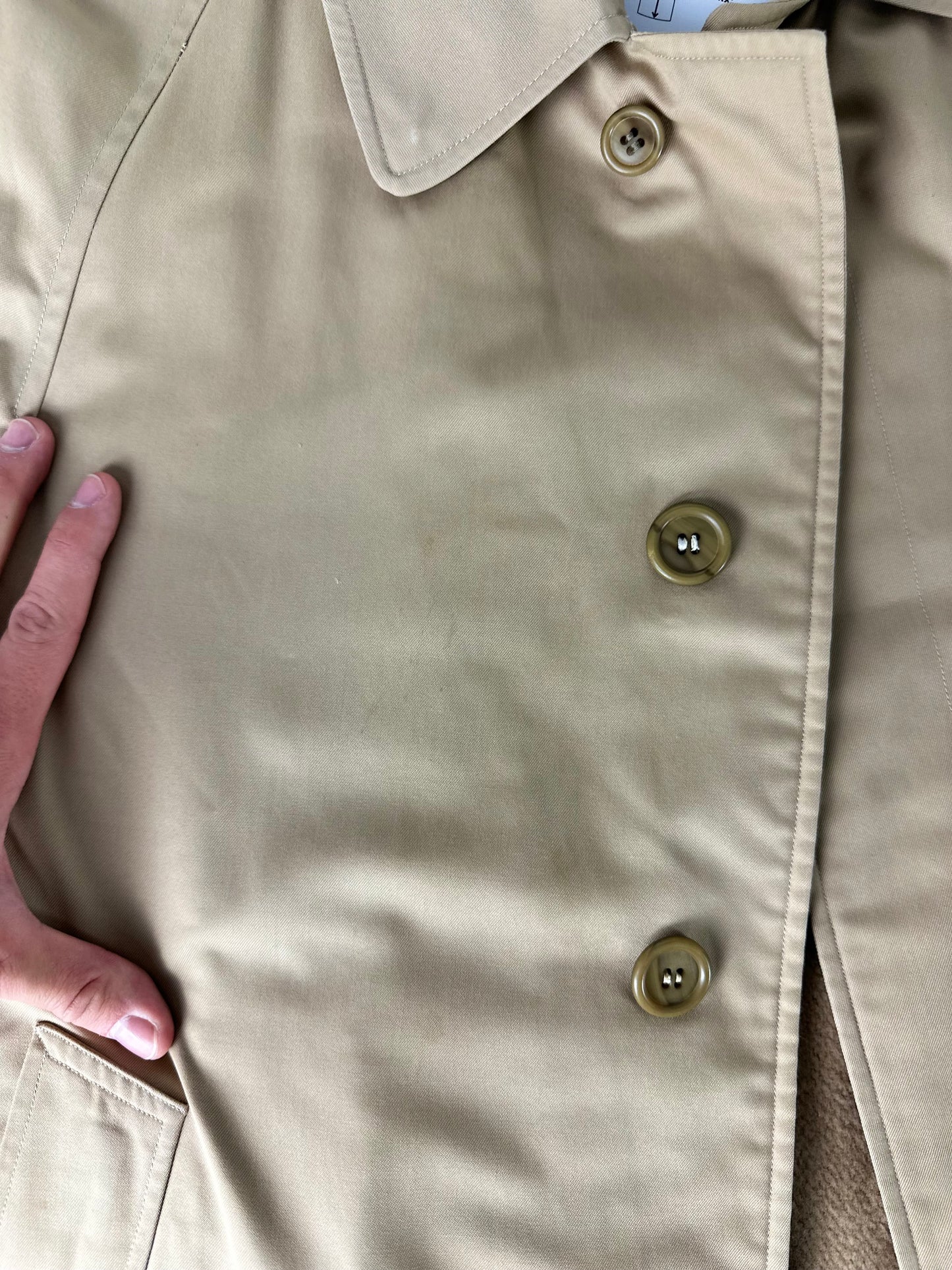 Vintage Burberry Car Coat Size 46 S With Lining