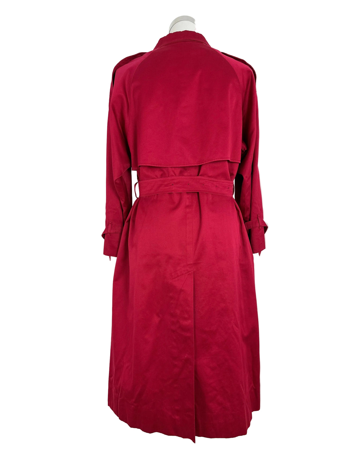 Vintage Burberry Trench Coat Red Size 14 L With Lining