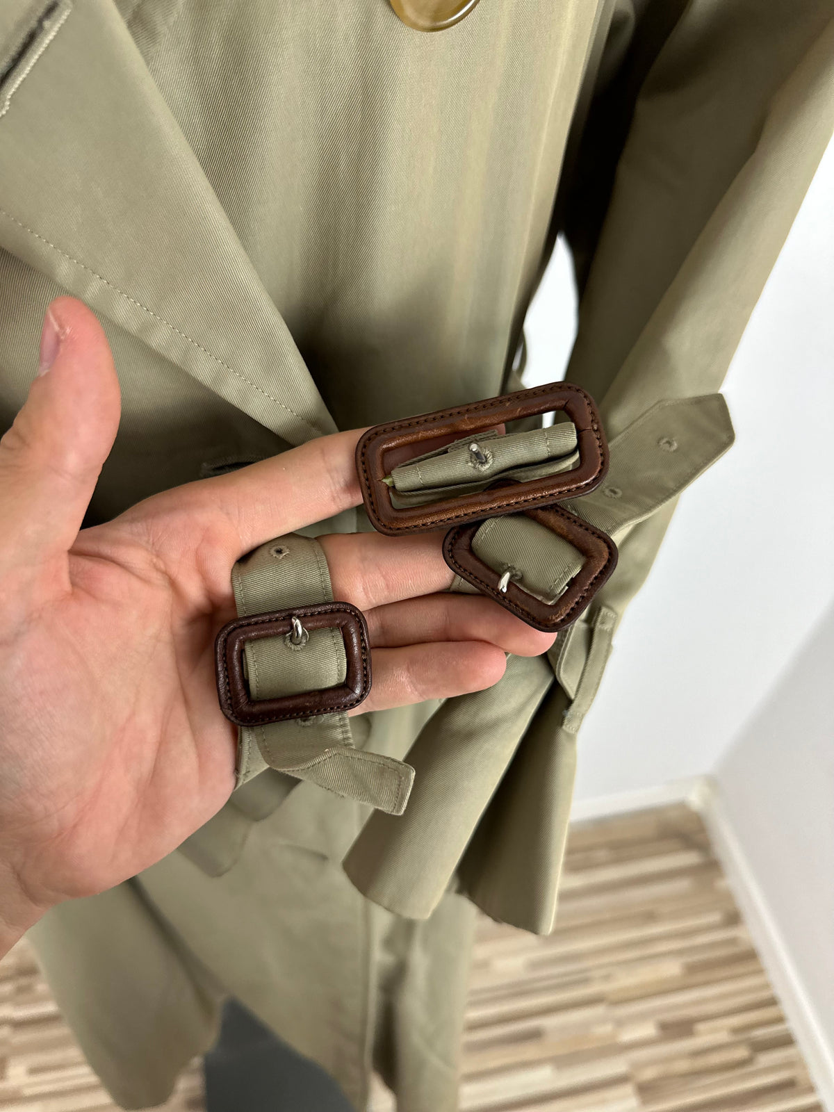 Vintage Burberry Trench Coat Beige Size 12 M With Lining