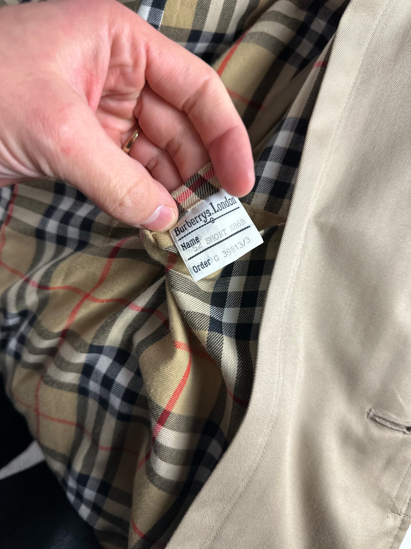 Vintage Burberry Car Coat Beige Size 52 L With Lining