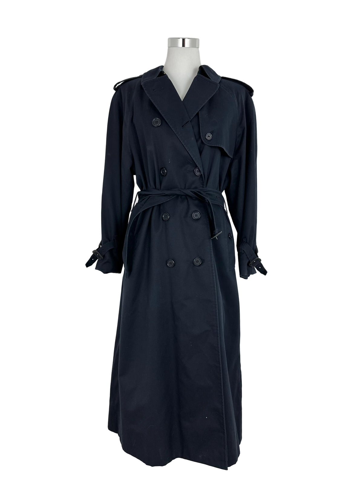Vintage Burberry Trench Coat Navy Size 14 L