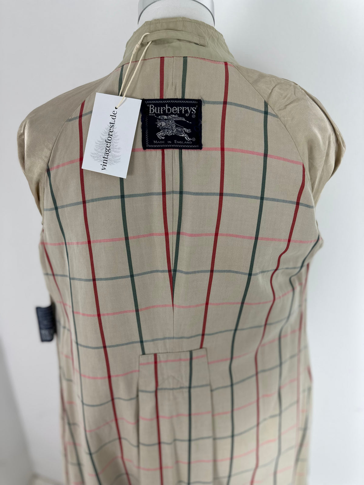 Vintage Burberry Trench Coat Creme Size 8 XS