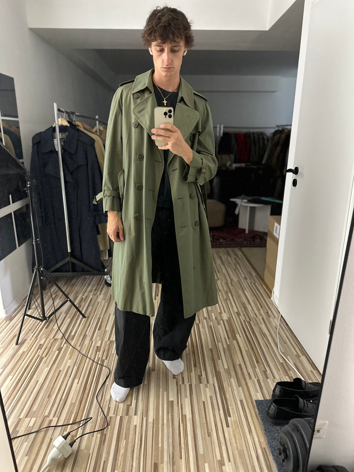 Vintage Burberry Trench Coat Khaki Size 50 L