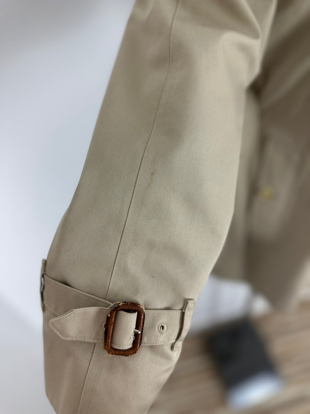 Vintage Burberry Trench Coat Creme Size 8 XS