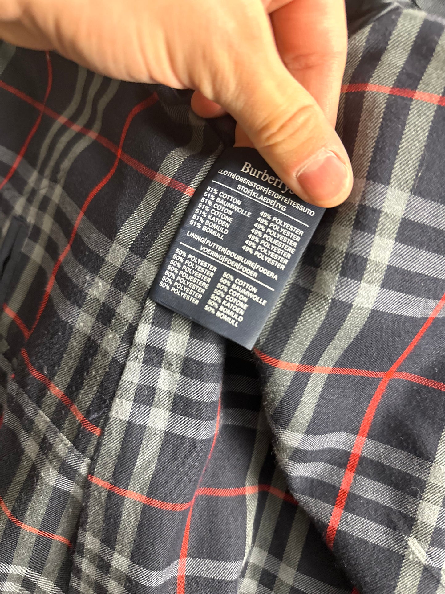 Vintage Burberry Trench Coat Navy Size 50 L With Lining