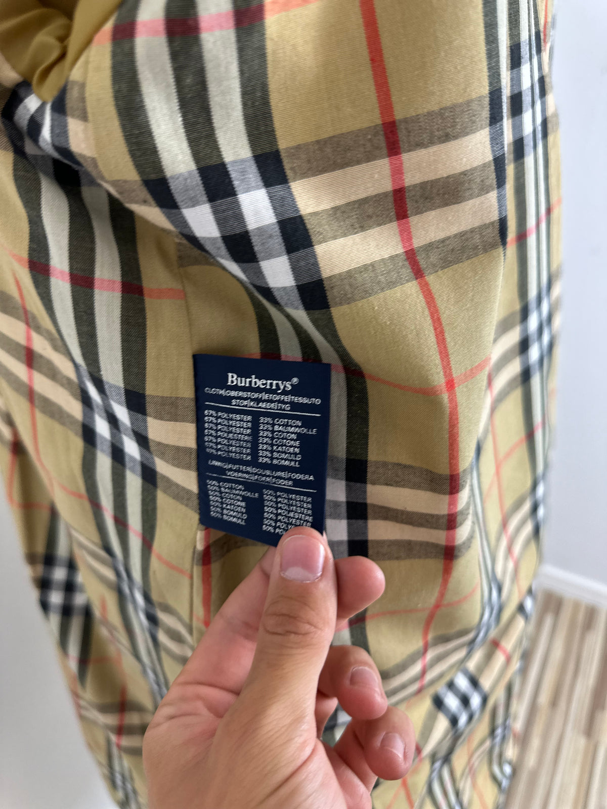 Vintage Burberry Trench Coat Creme Size 14 L