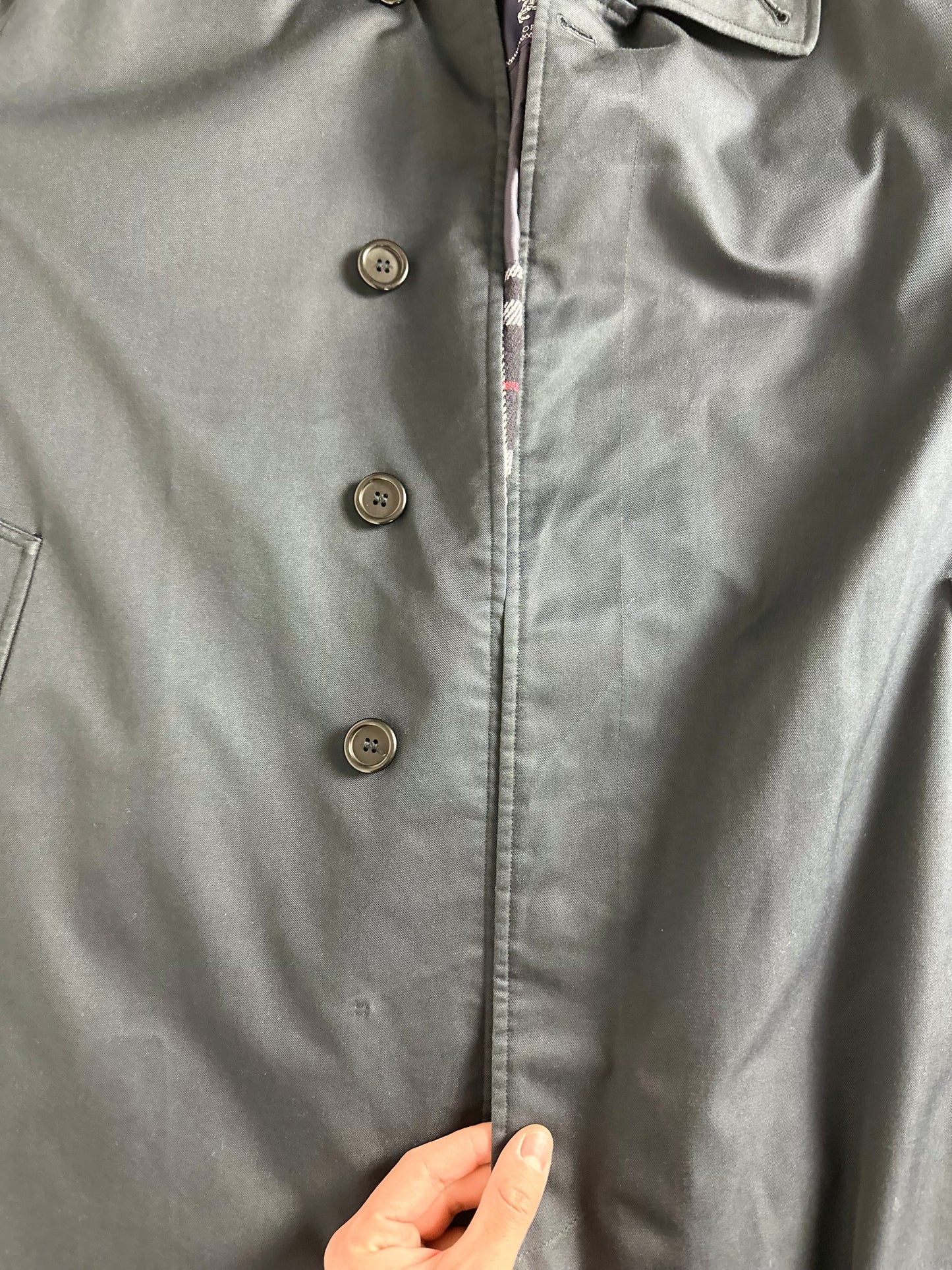 Vintage Burberry Car Coat Navy Size 50 L With Lining