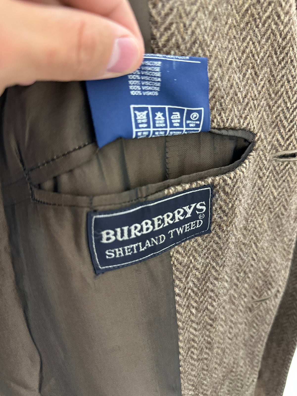 Vintage Burberry Tweed Coat Brown Size 46 S