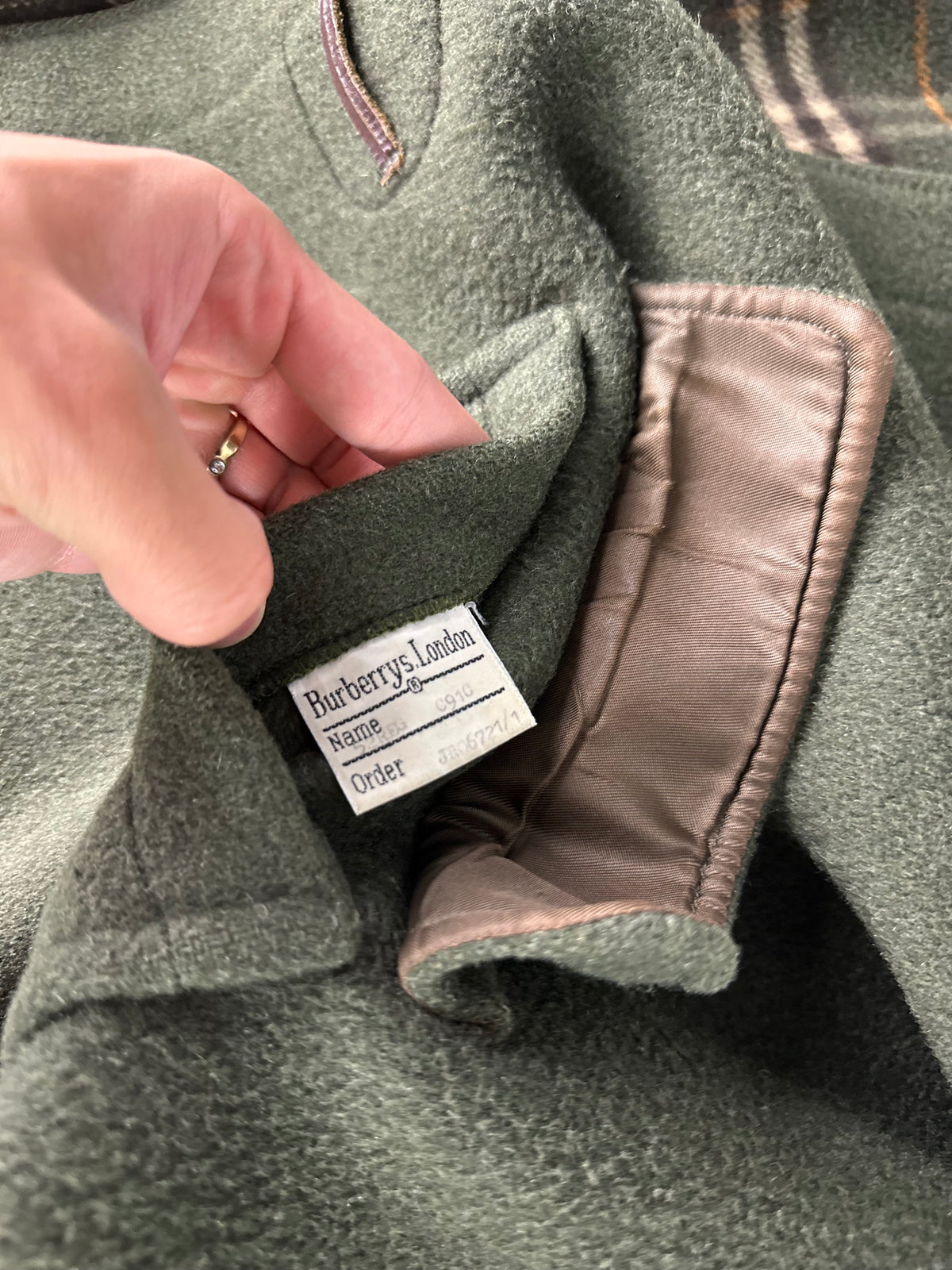 Vintage Burberry Duffle Coat Khaki Size 54 XL