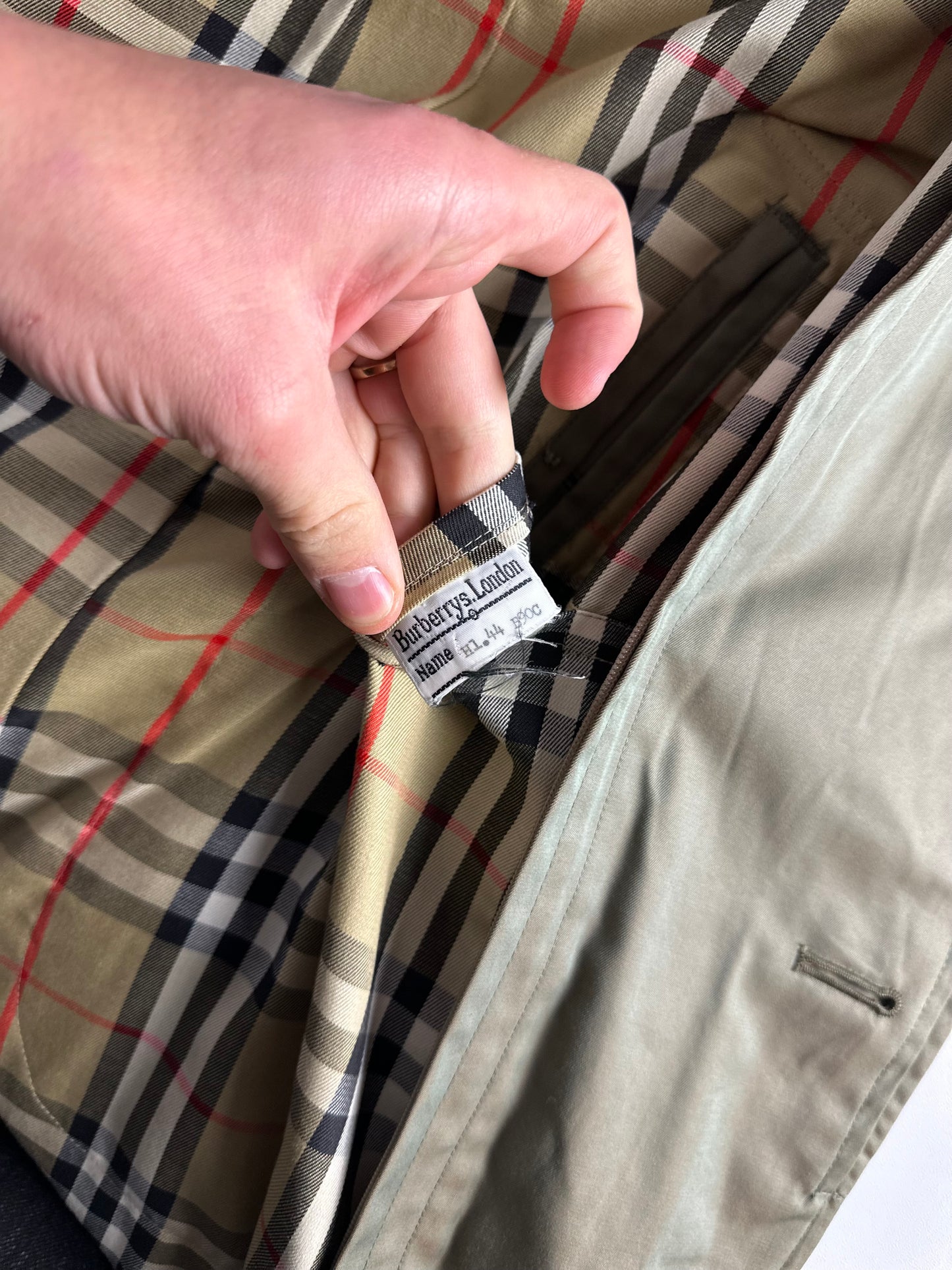 Vintage Burberry Car Coat Khaki Size 46 S With Lining