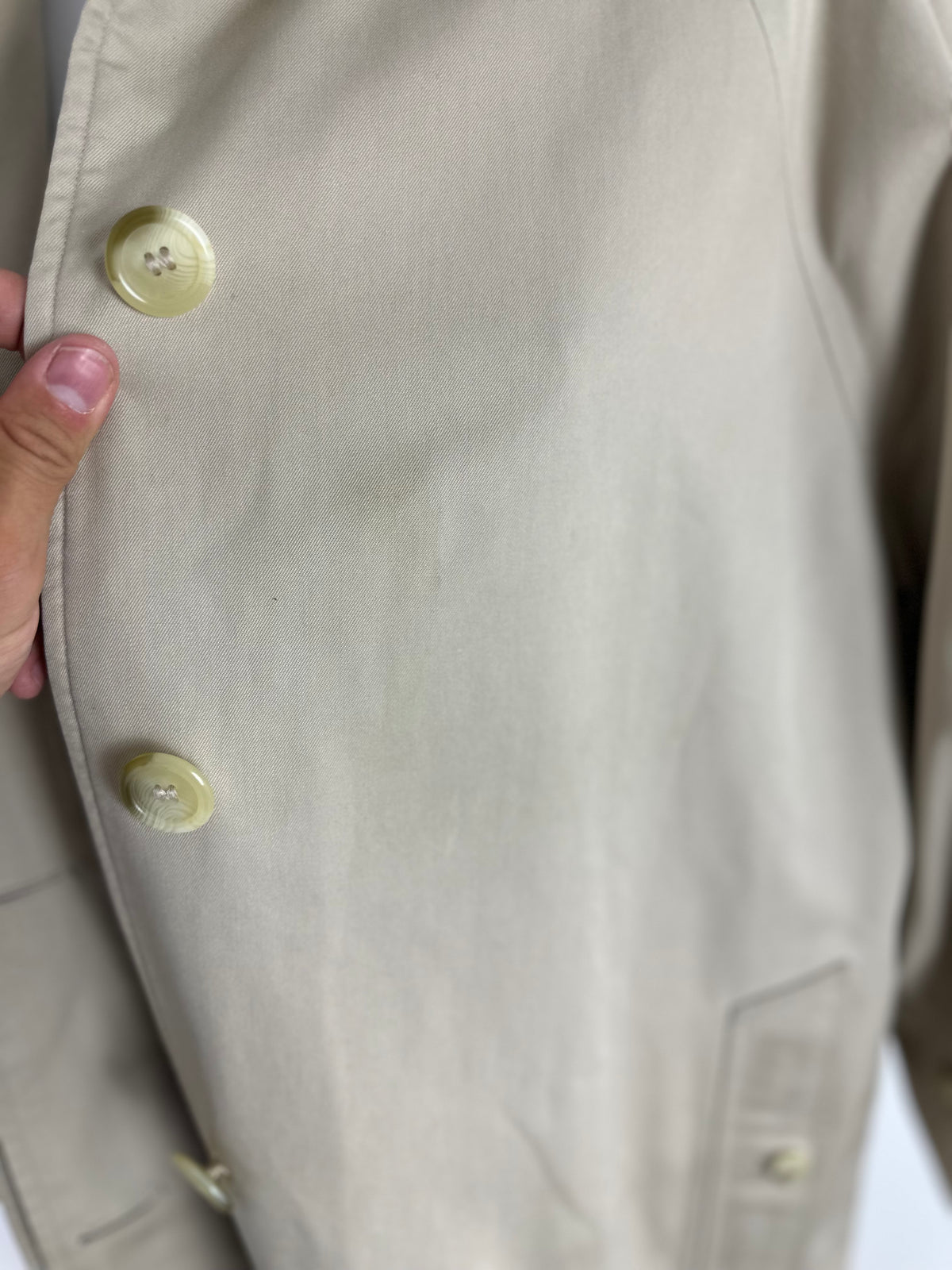 Vintage Burberry Car Coat Creme Size 16 XL