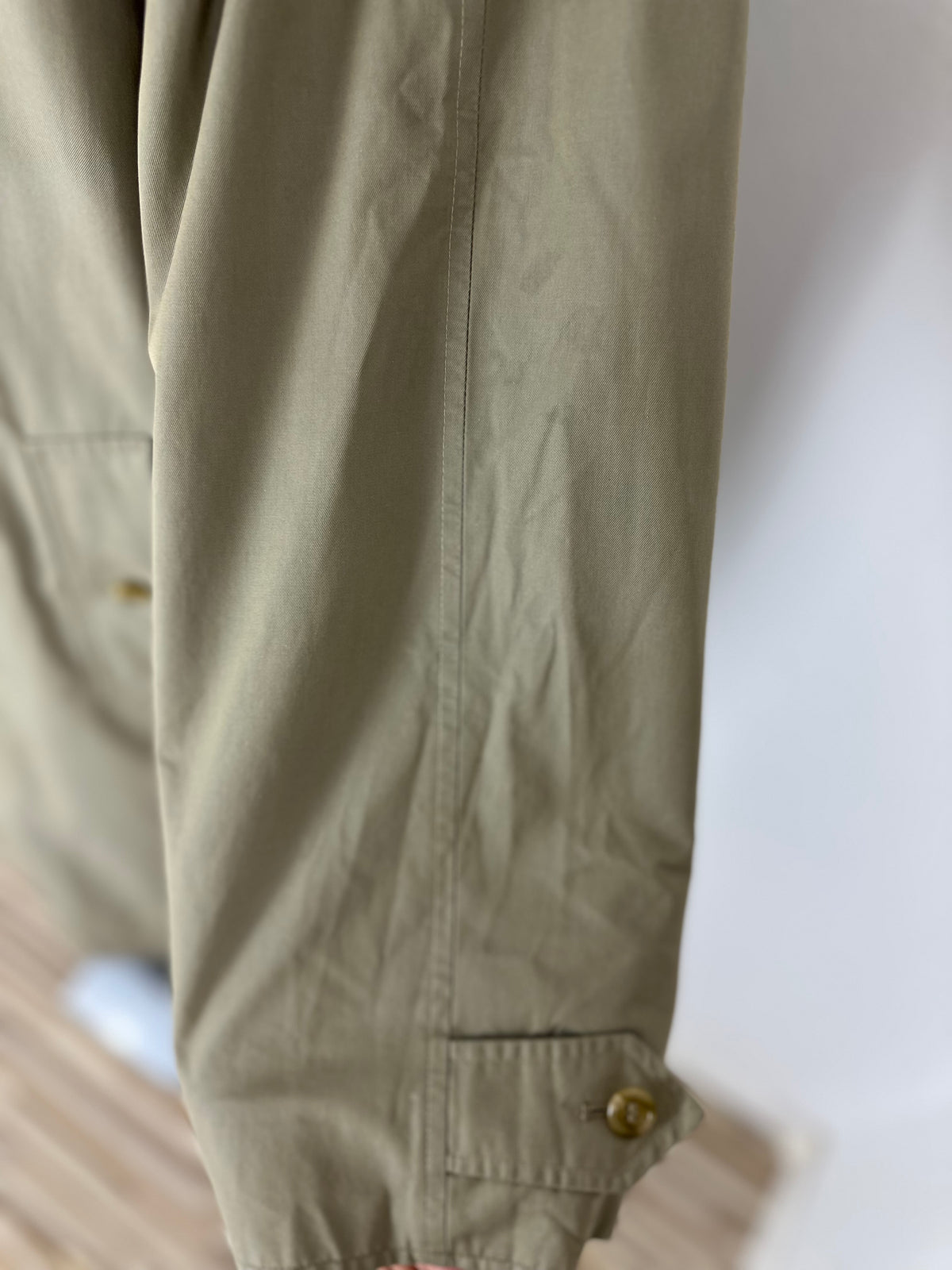 Vintage Burberry Car Coat Oliv Size 16 XL With Lining