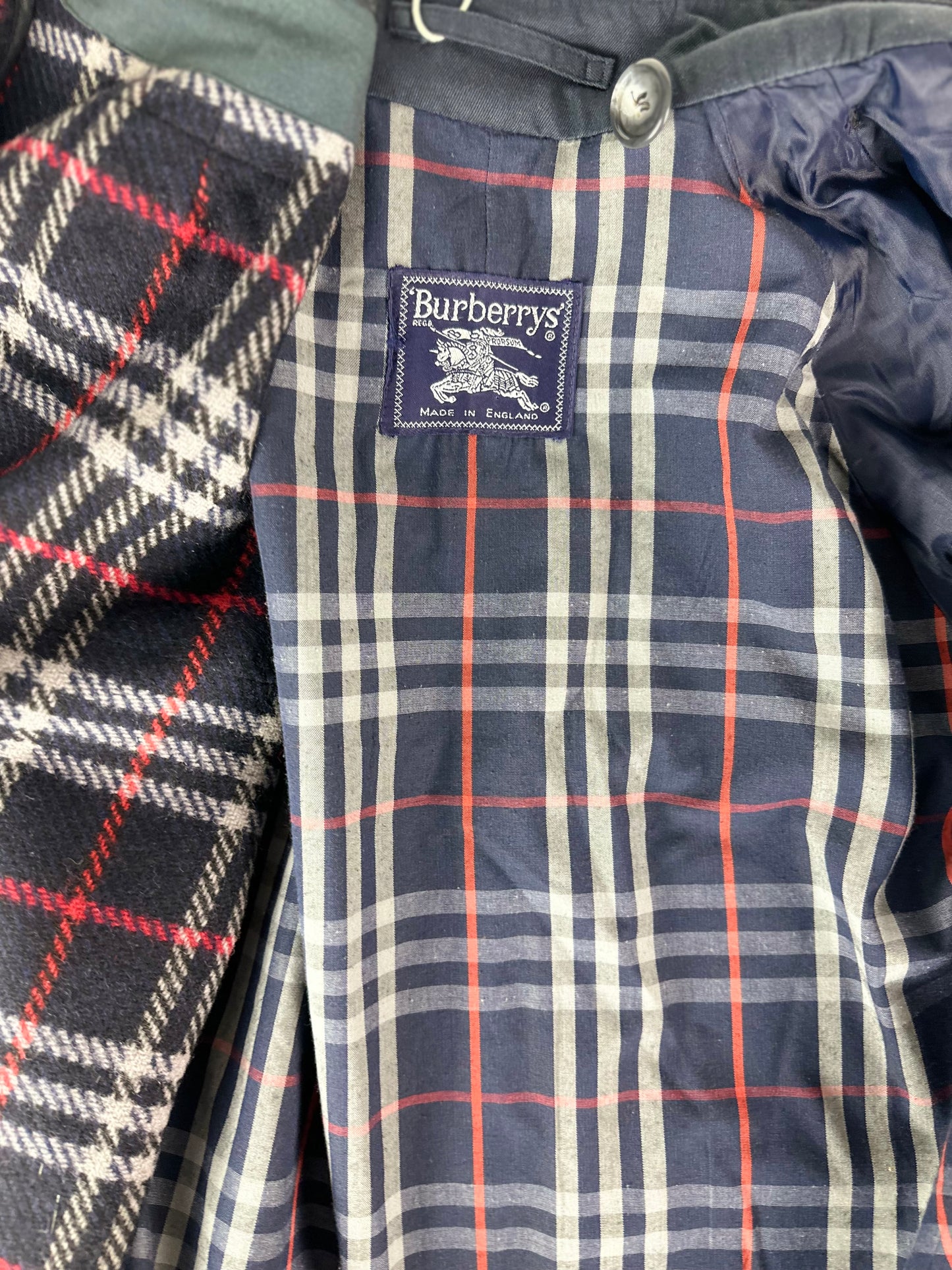 Vintage Burberry Trench Coat Navy Size 14 L With Lining