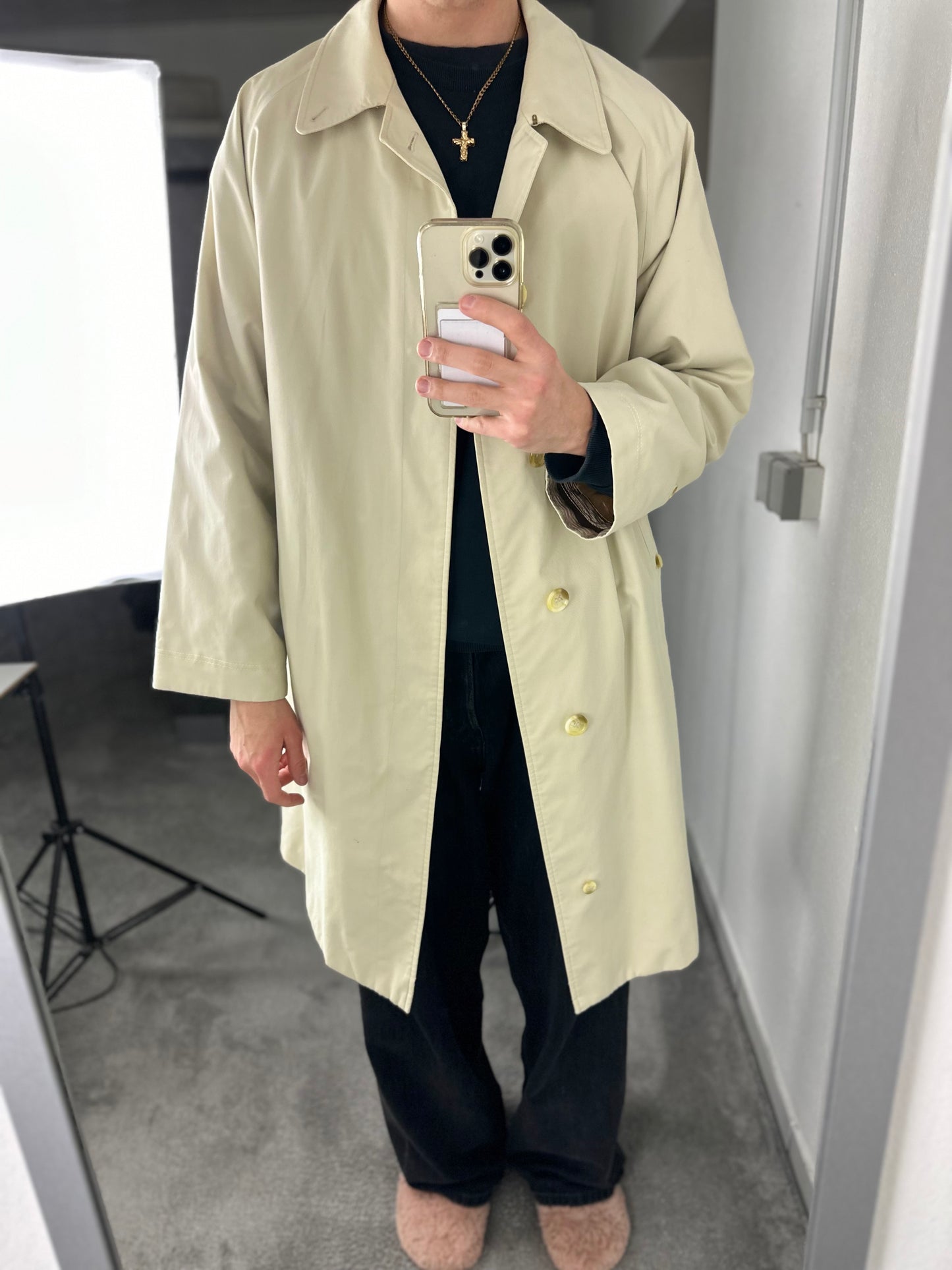 Vintage Burberry Car Coat Creme 52 L