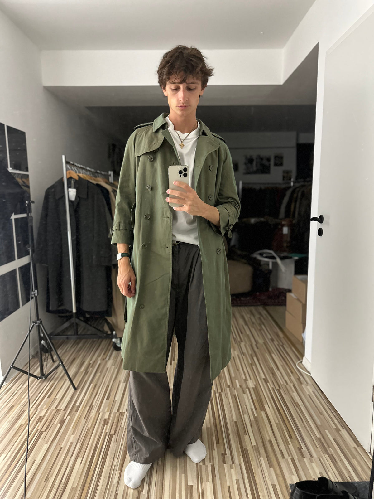 Vintage Burberry Trench Coat Khaki Size 10 S