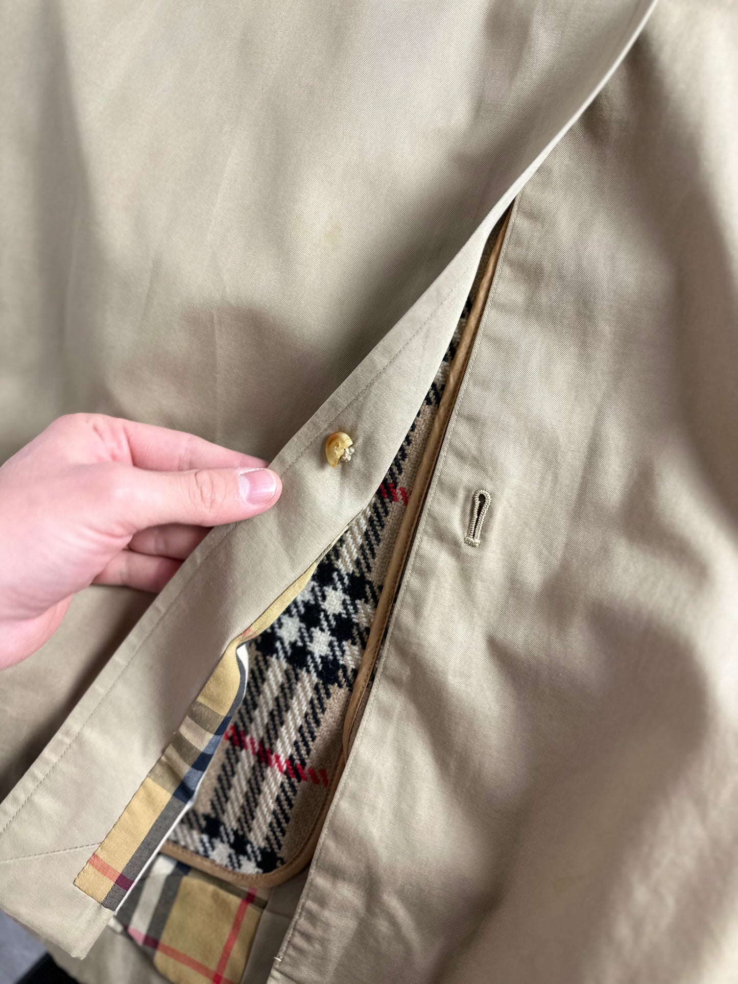 Vintage Burberry Car Coat Beige Size 52 L With Lining