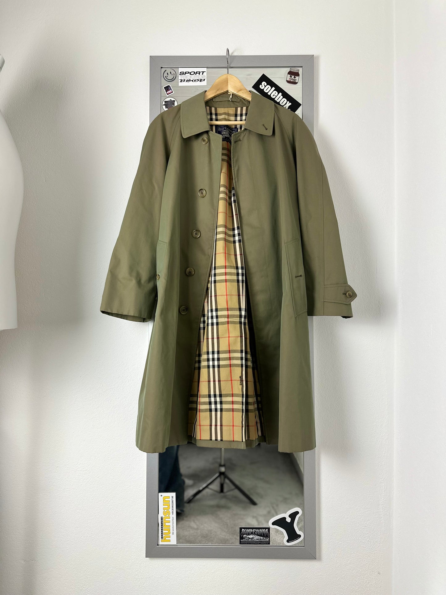 Vintage Burberry Car Coat Khaki Size 46 S