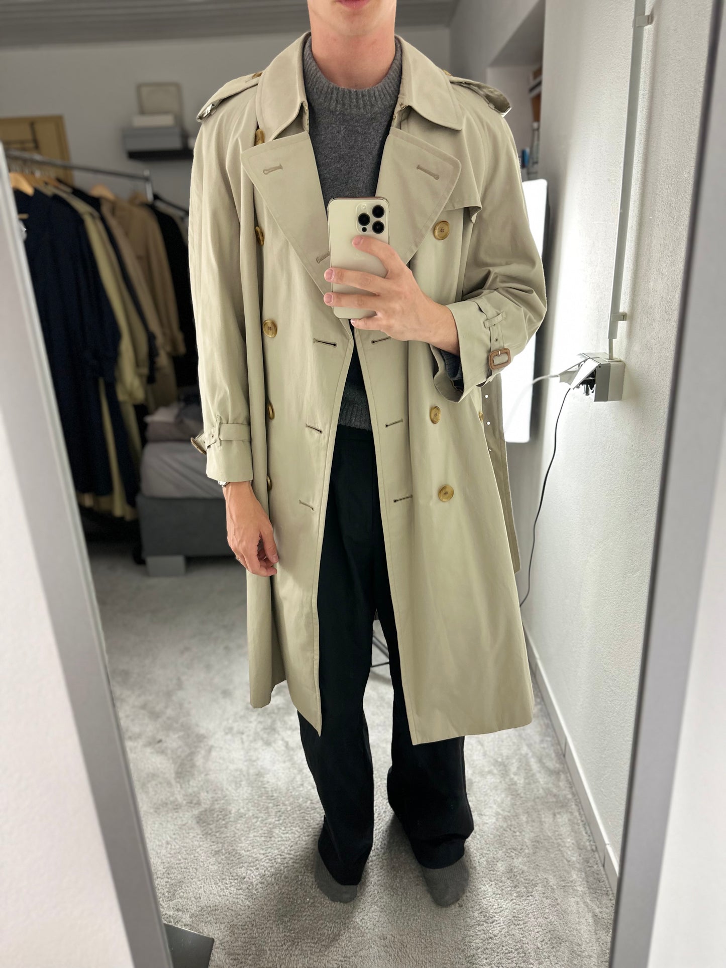 Vintage Burberry Trench Coat Size 48 M With Lining