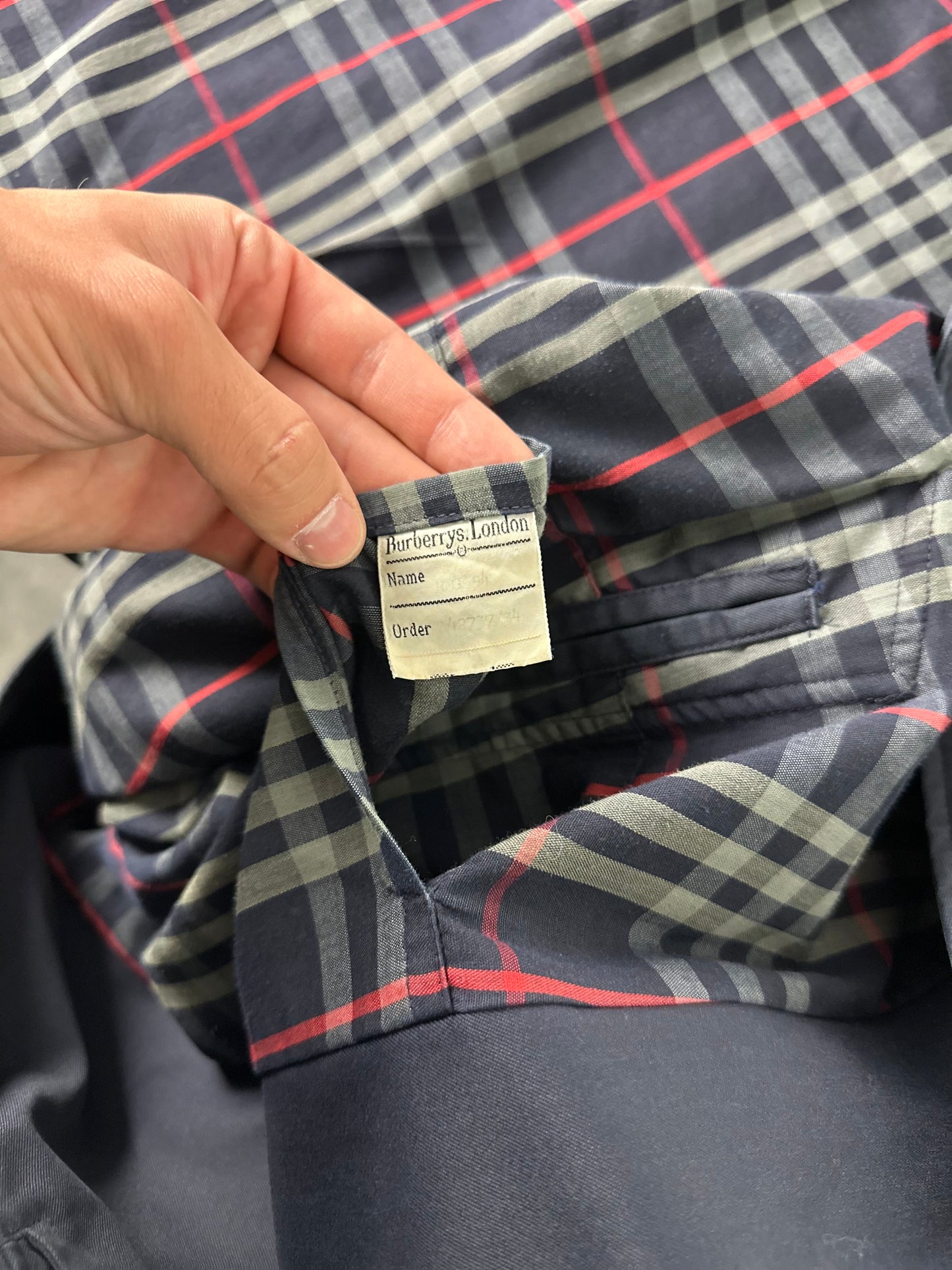 Vintage Burberry Car Coat Navy Size 54 XL