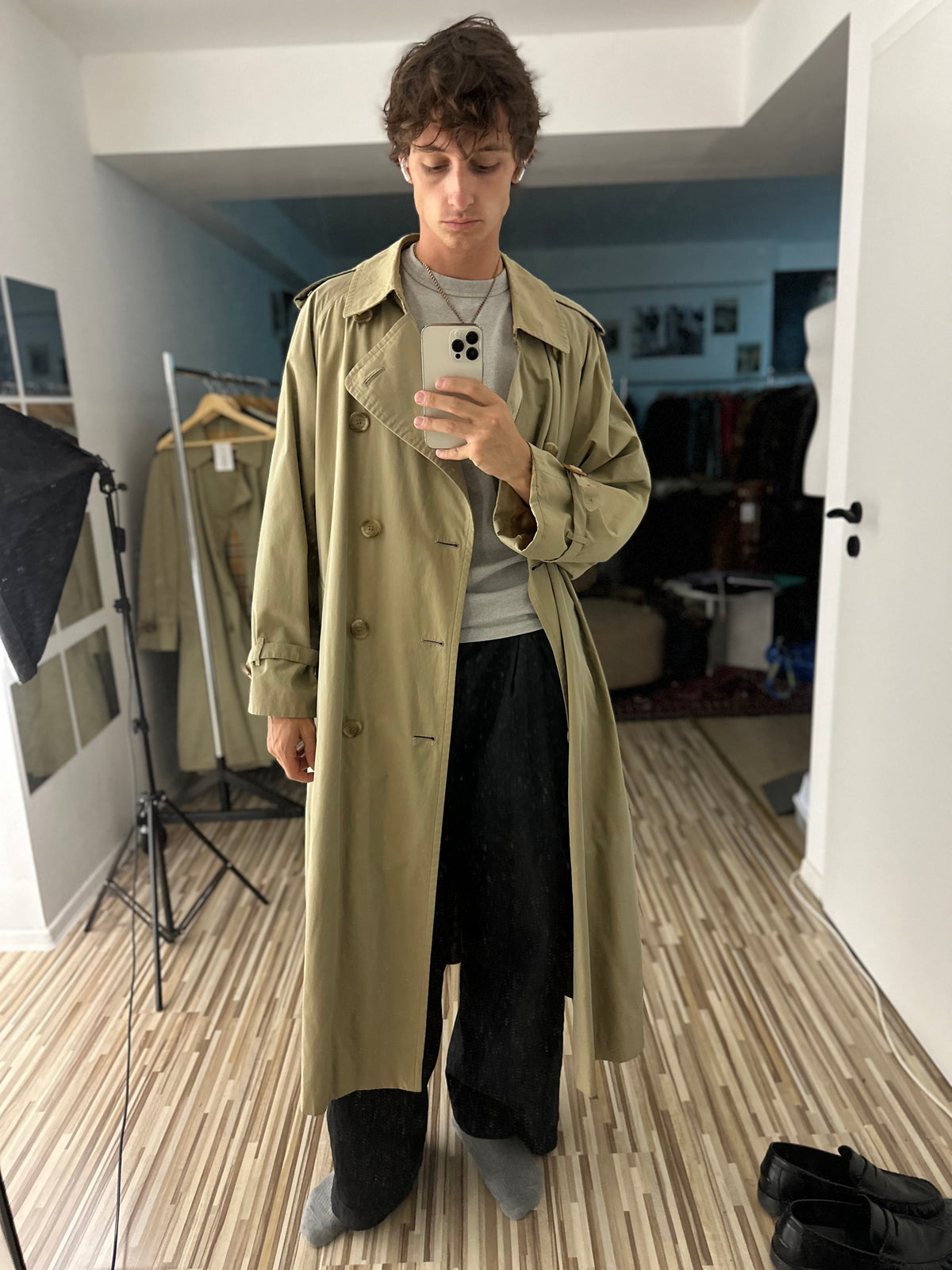 Vintage Burberry Trench Coat Beige Size 60 XXXL