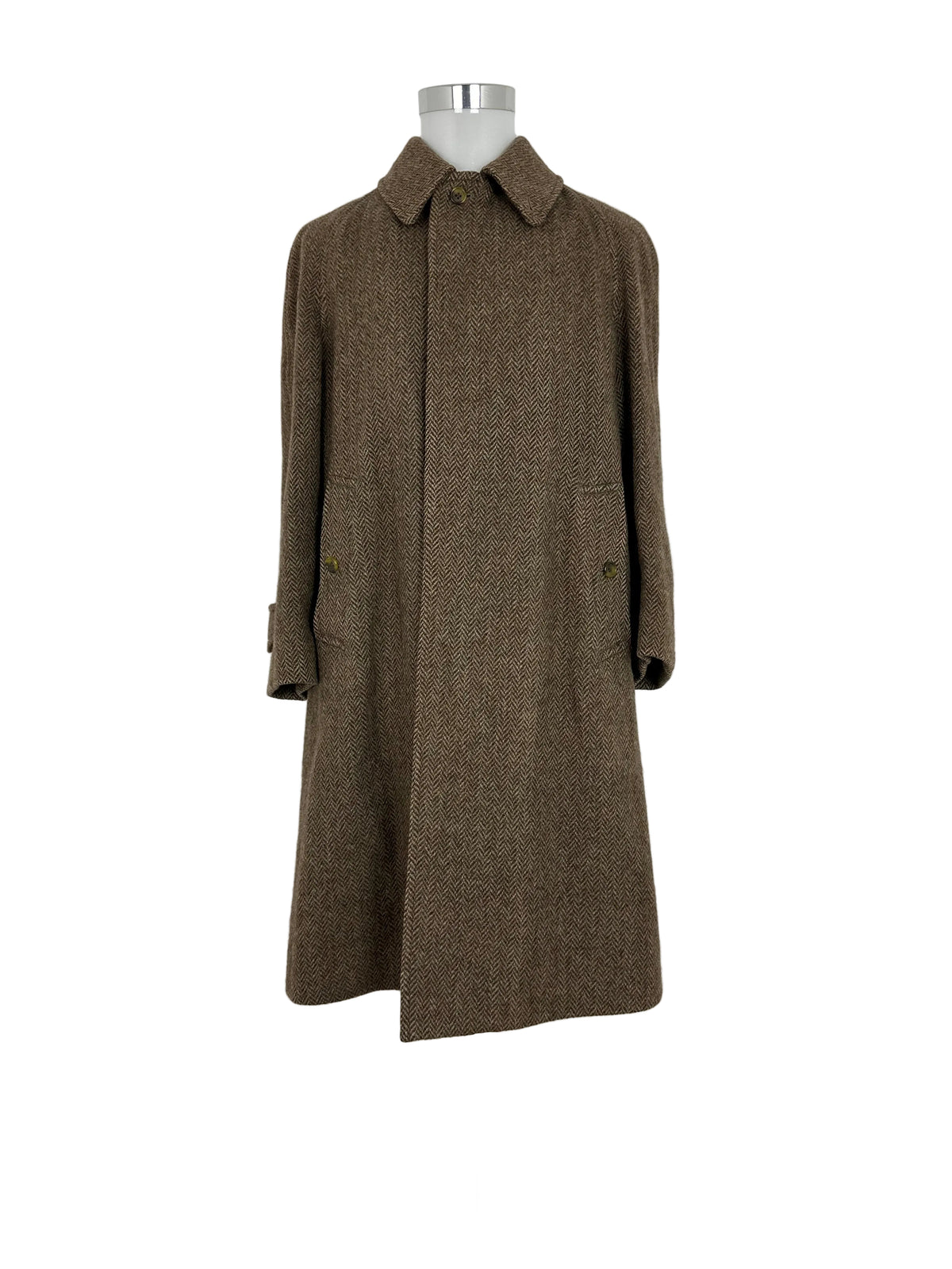 Vintage Burberry Tweed Coat Brown Size 46 S
