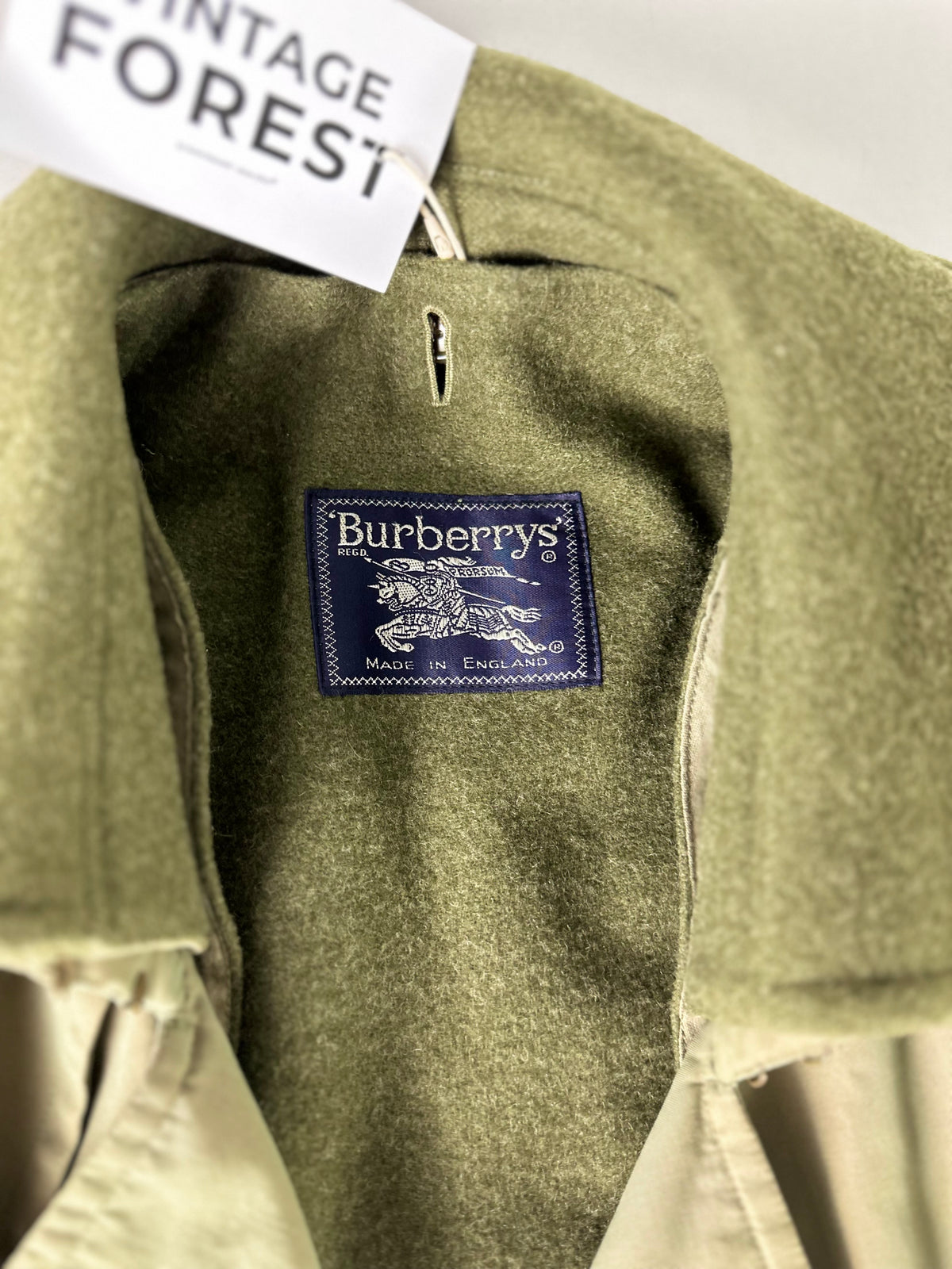 Vintage Burberry Trench Coat Khaki Size 48 M With Lining