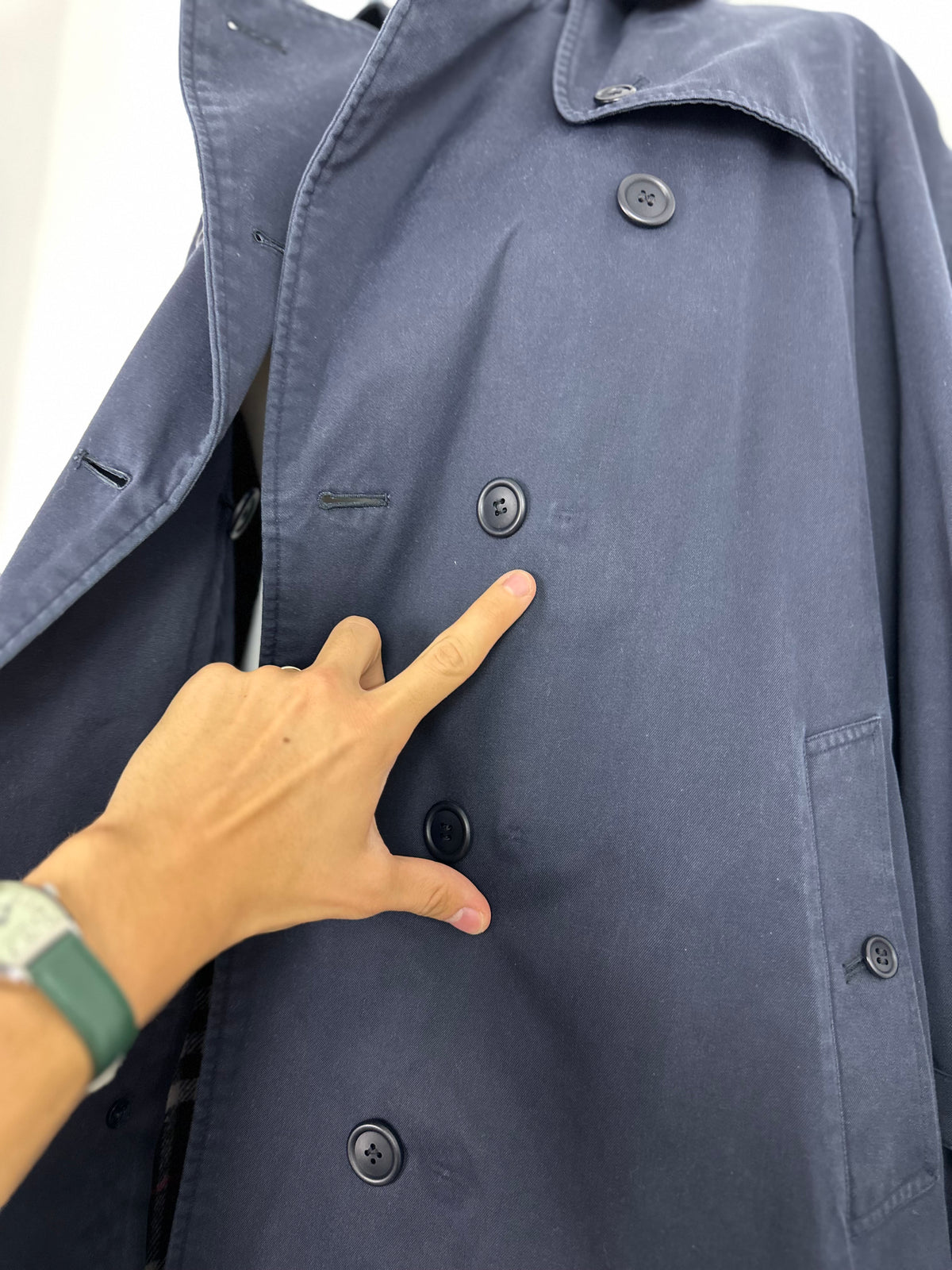 Vintage Burberry Trench Coat Navy Size 10 S With Lining