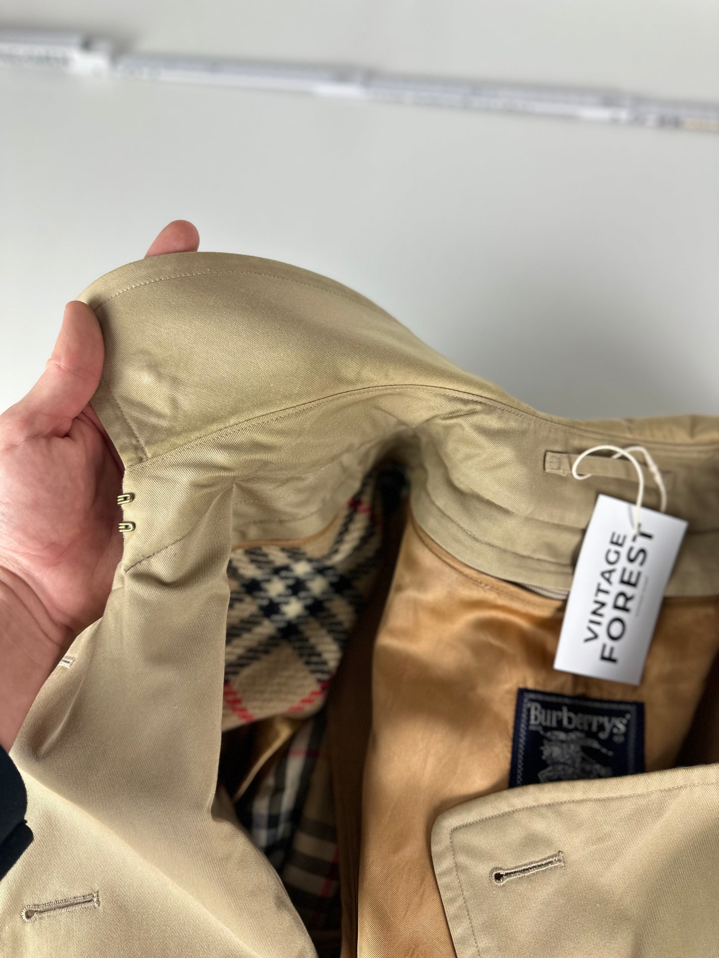 Vintage Burberry Trench Coat Beige Size 52 L With Lining