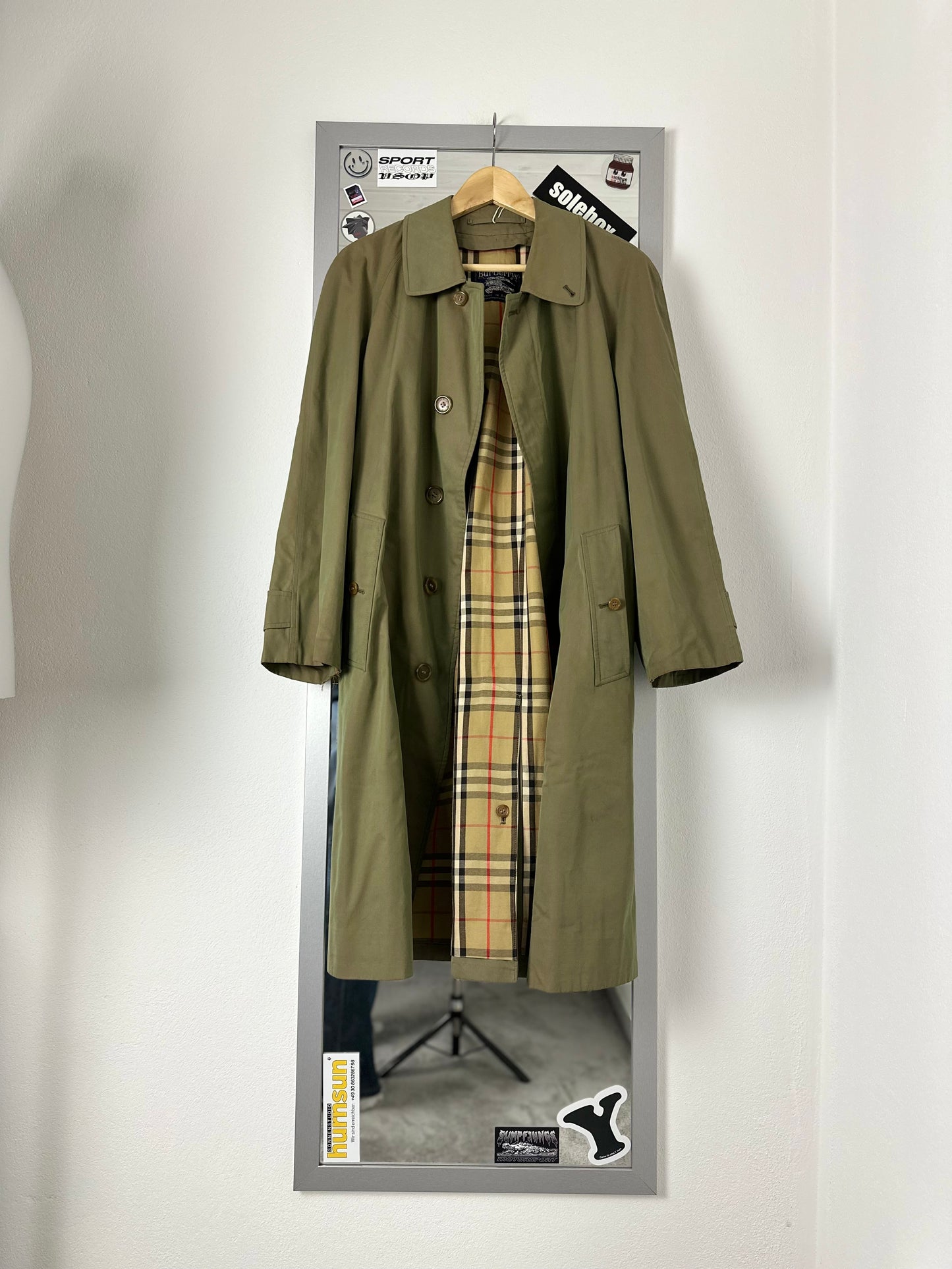 Vintage Burberry Car Coat Khaki Size 46 S