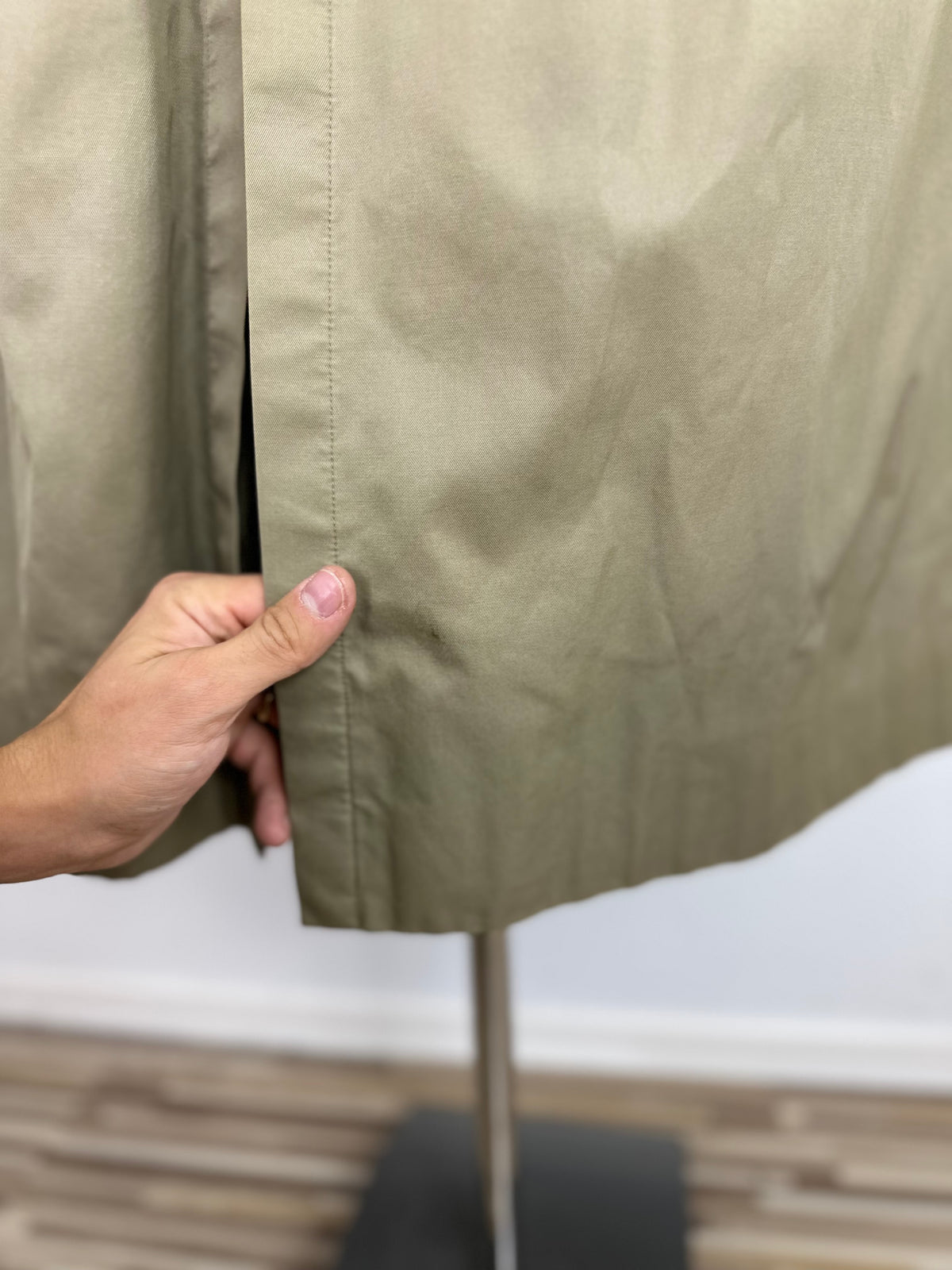 Vintage Burberry Trench Coat Oliv Size 50 L With Lining