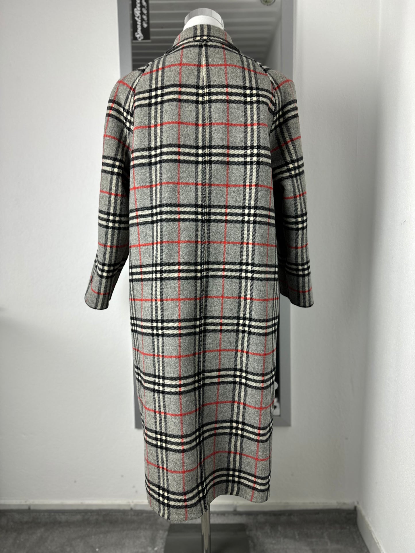 Vintage Burberry Wool Coat Grey Size 8 XS