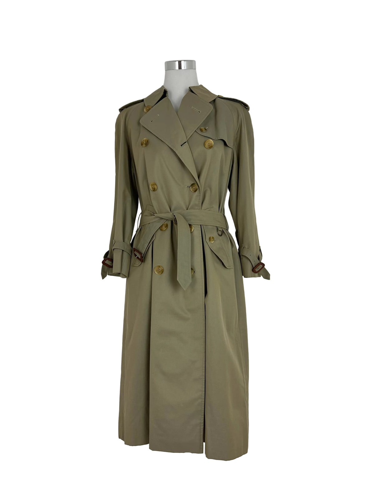 Vintage Burberry Trench Coat Oliv Size 12 M