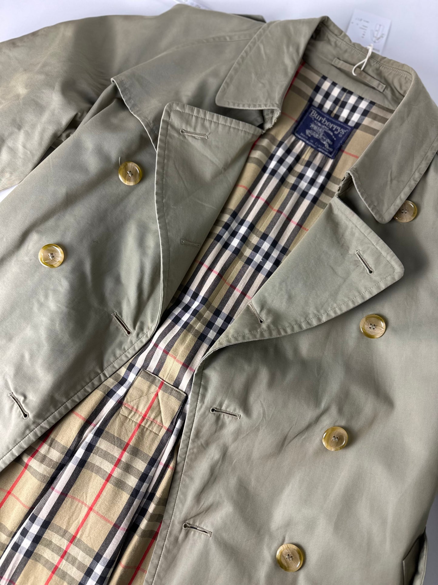 Vintage Burberry Trench Coat Oliv Size 52 L