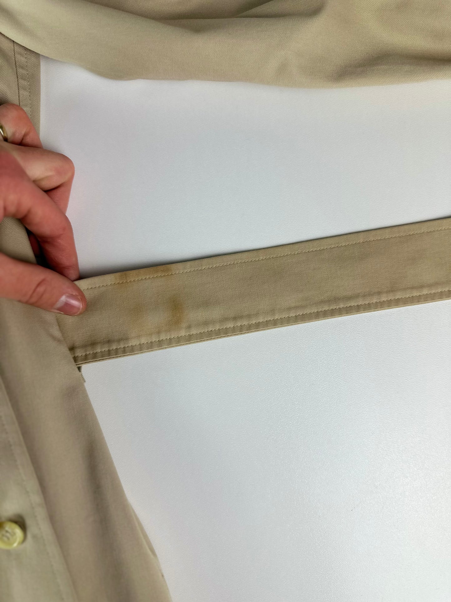 Vintage Burberry Trench Coat Creme Size 4 XXXS With Lining