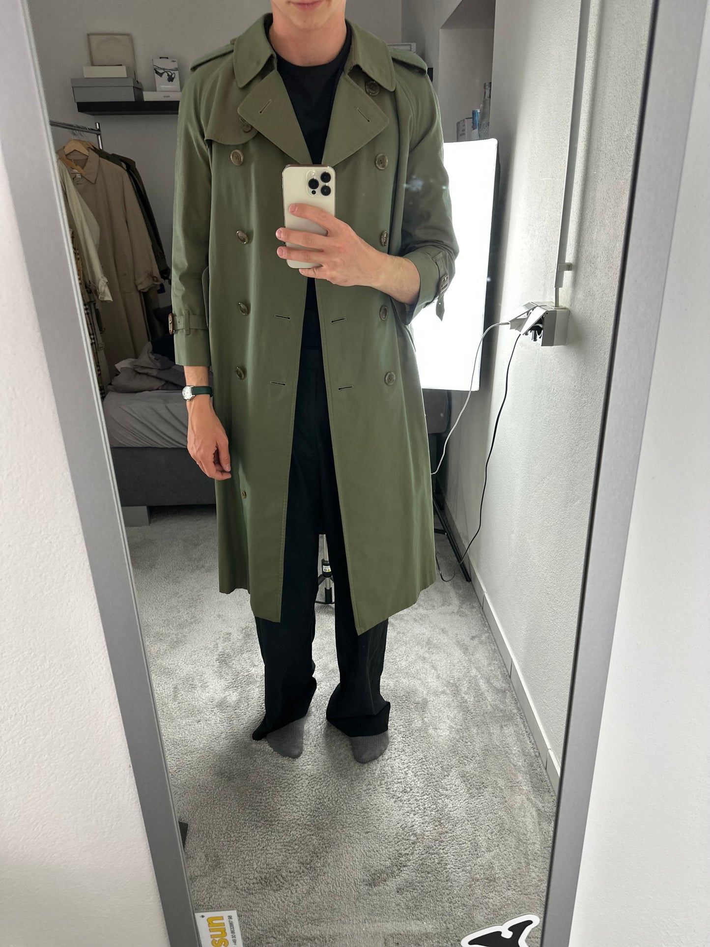 Vintage Burberry Trench Coat Size 12 M