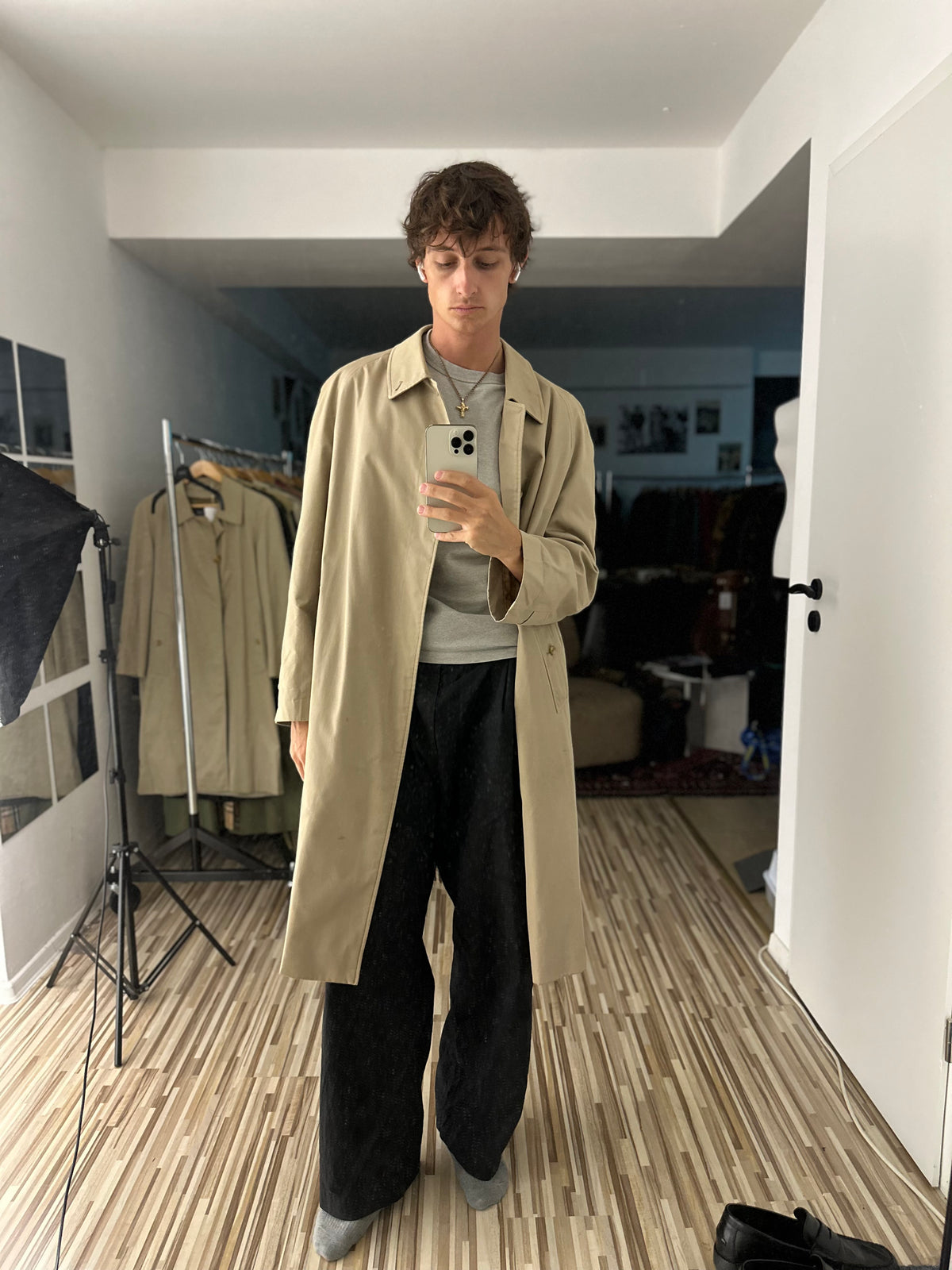 Vintage Burberry Car Coat Beige Size 52 L