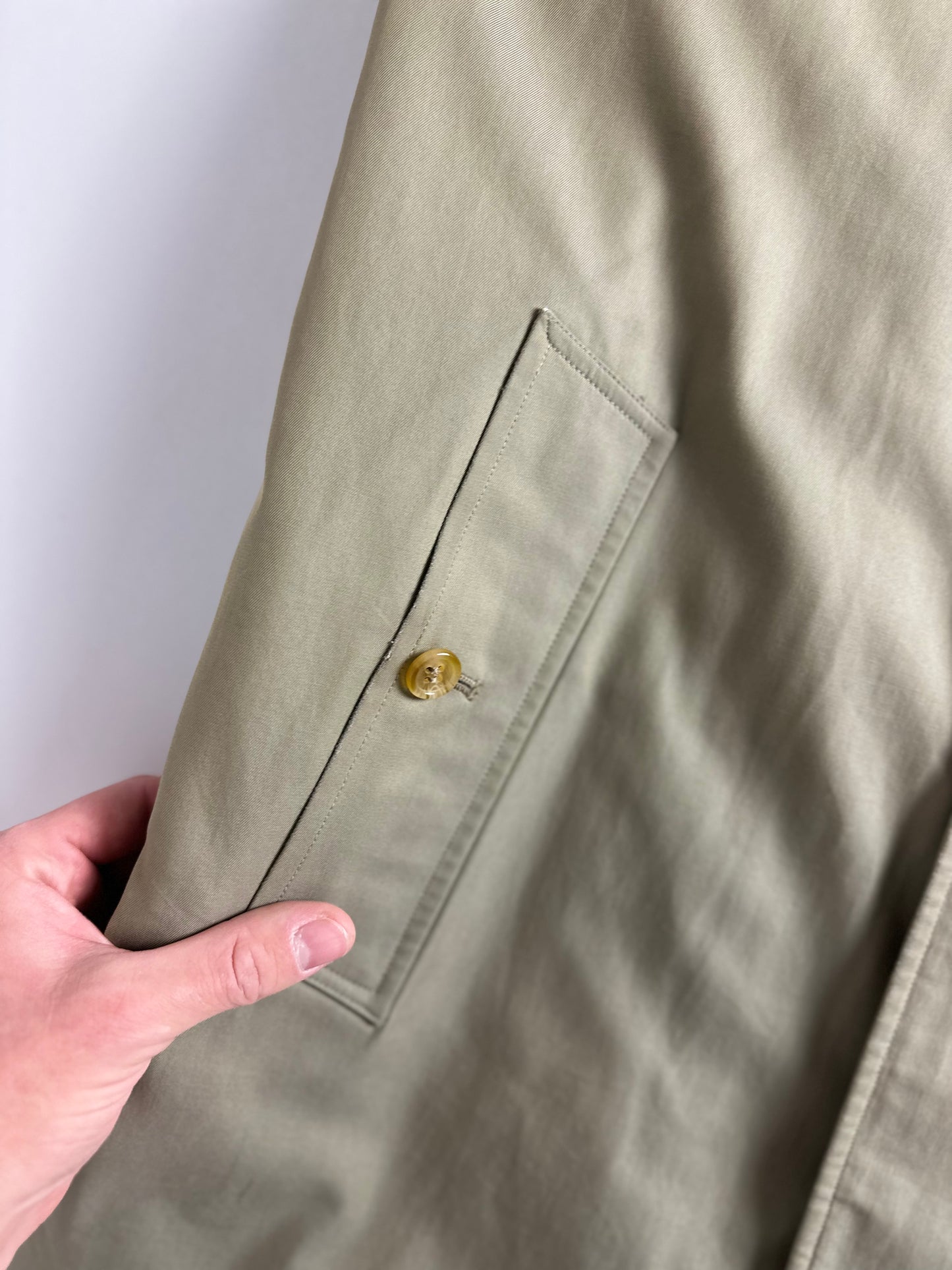 Vintage Burberry Car Coat Oliv Size 46 S With Lining