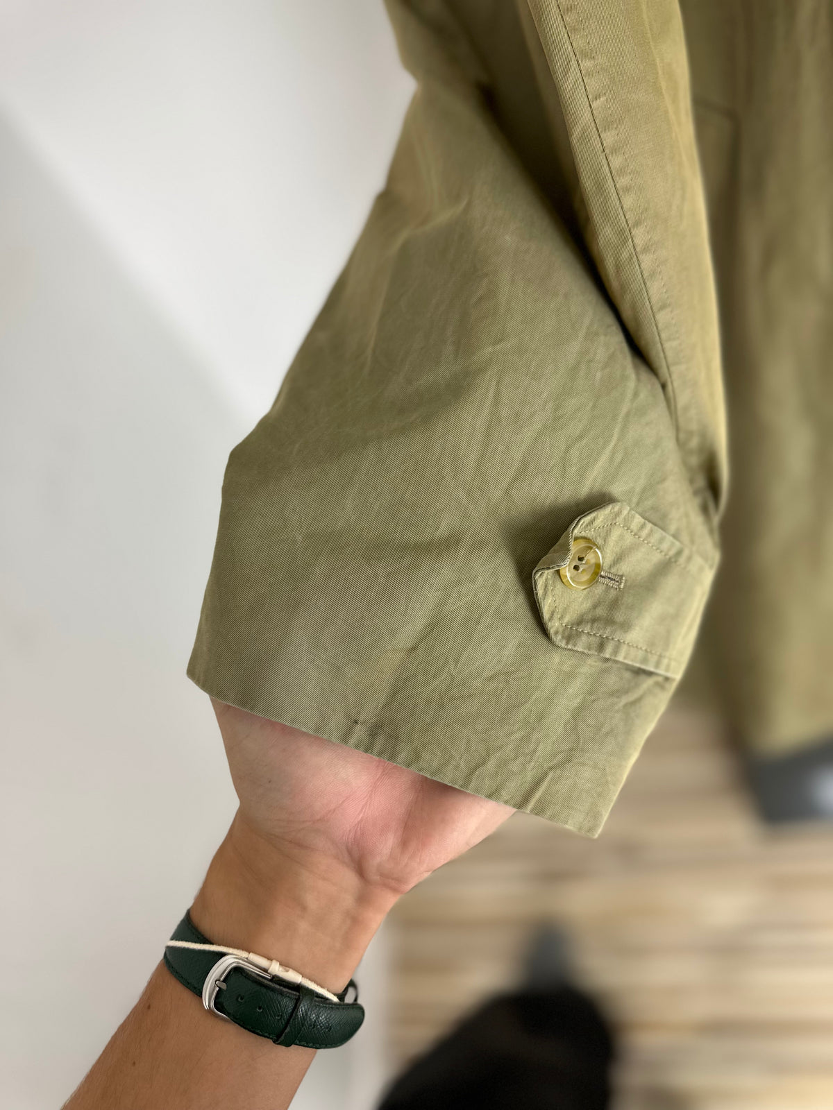 Vintage Burberry Car Coat Oliv Size 54 XL With Lining