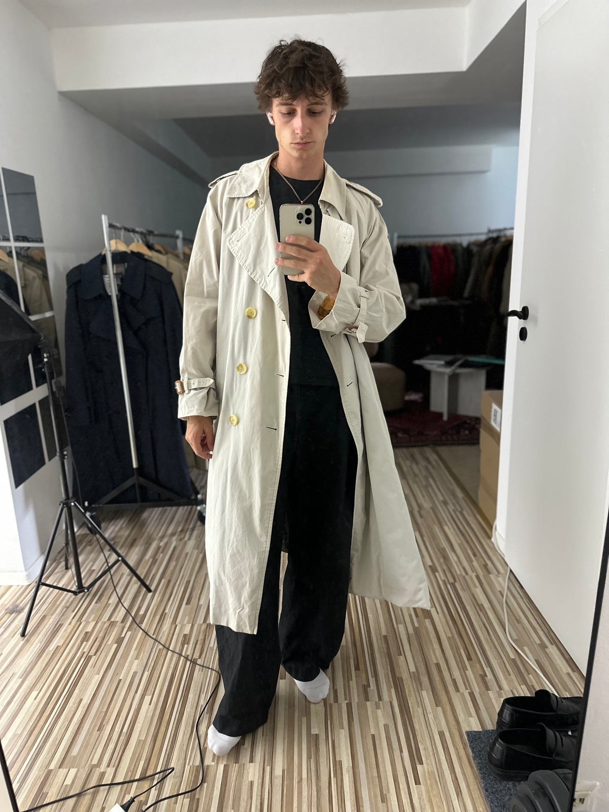 Vintage Burberry Trench Coat White Size 58 XXL