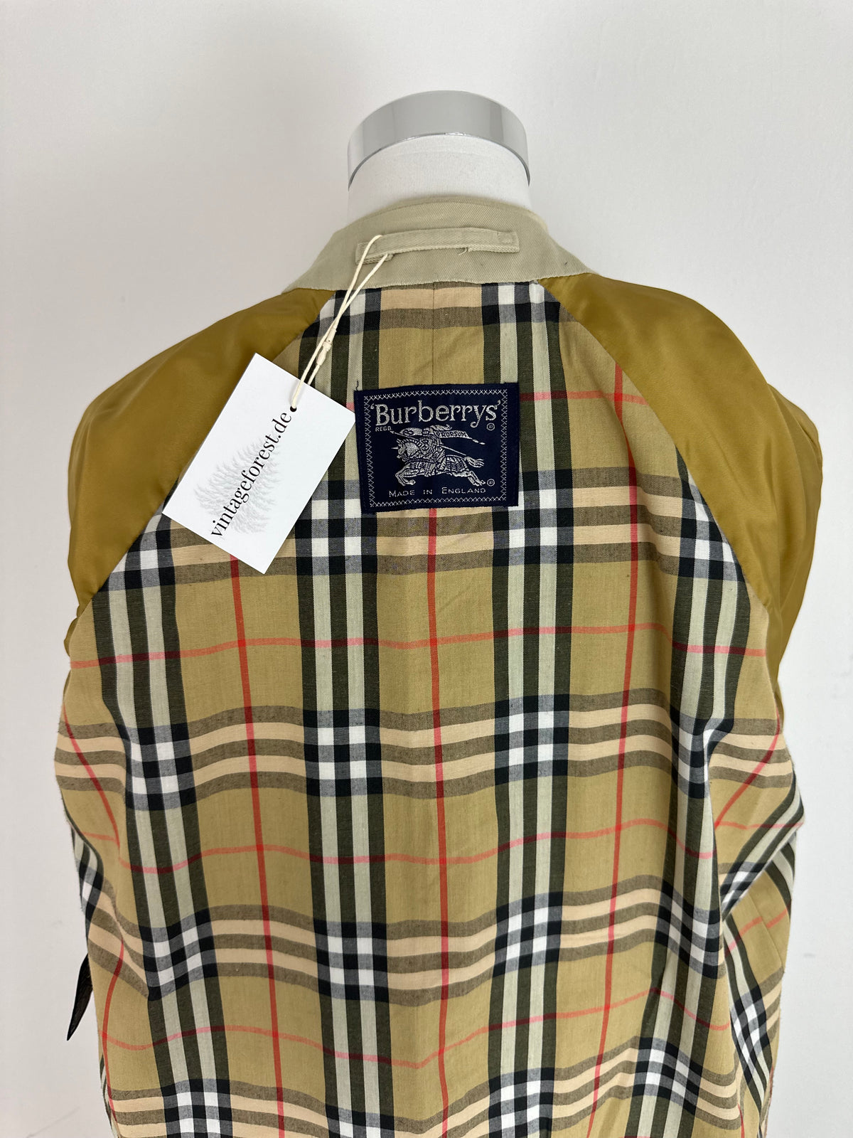 Vintage Burberry Trench Coat Creme Size 14 L