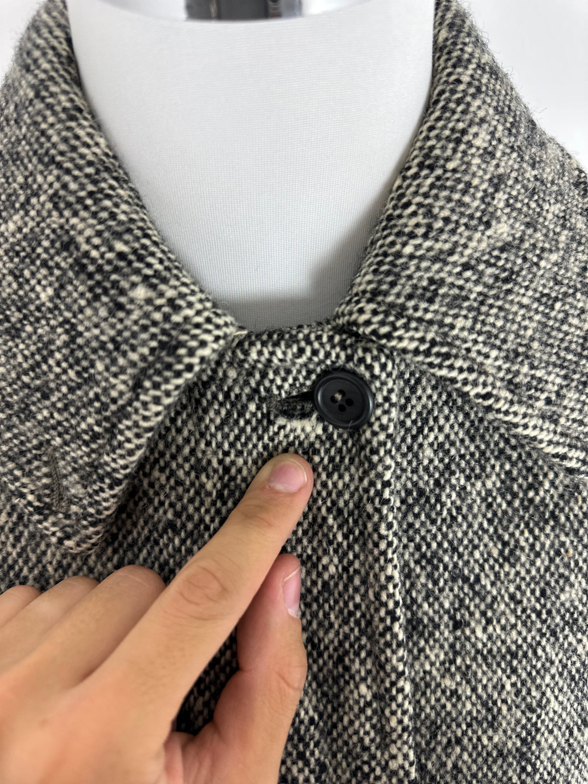 Vintage Burberry Tweed Coat Grey Size 12 M