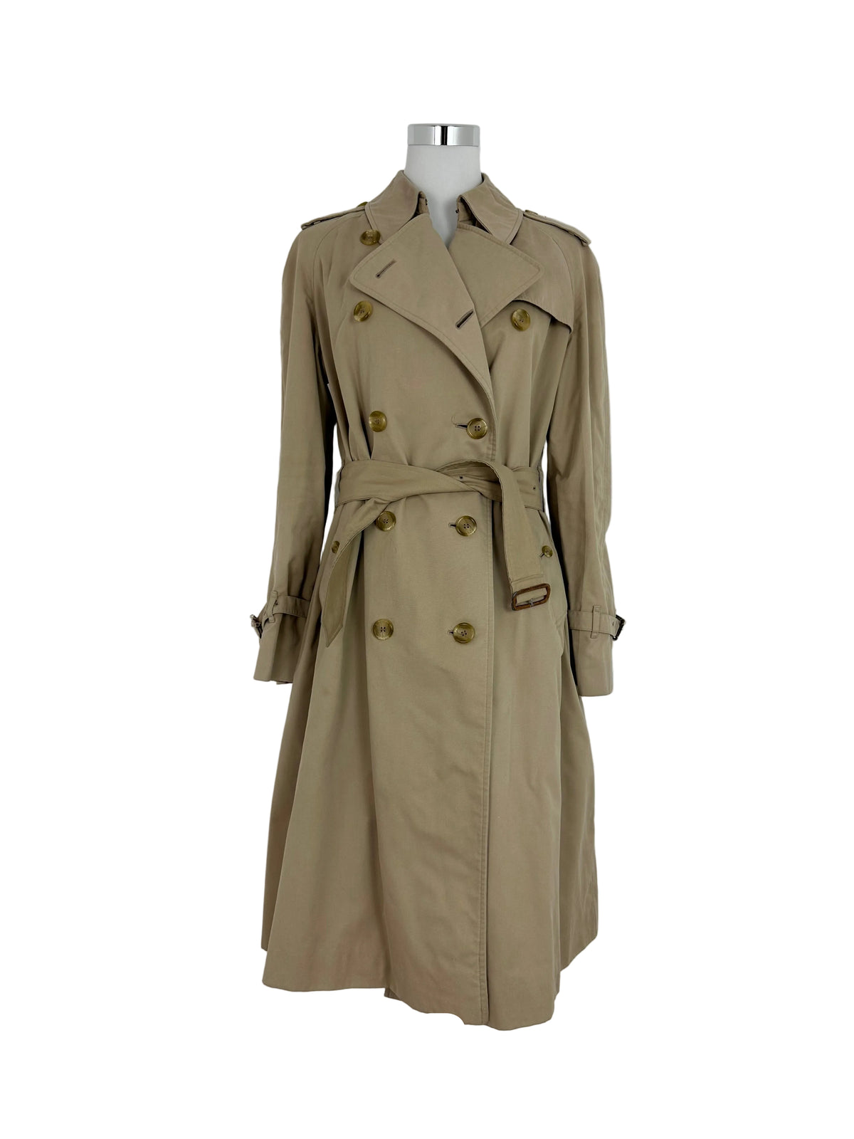 Vintage Burberry Trench Coat Beige Size 12 M
